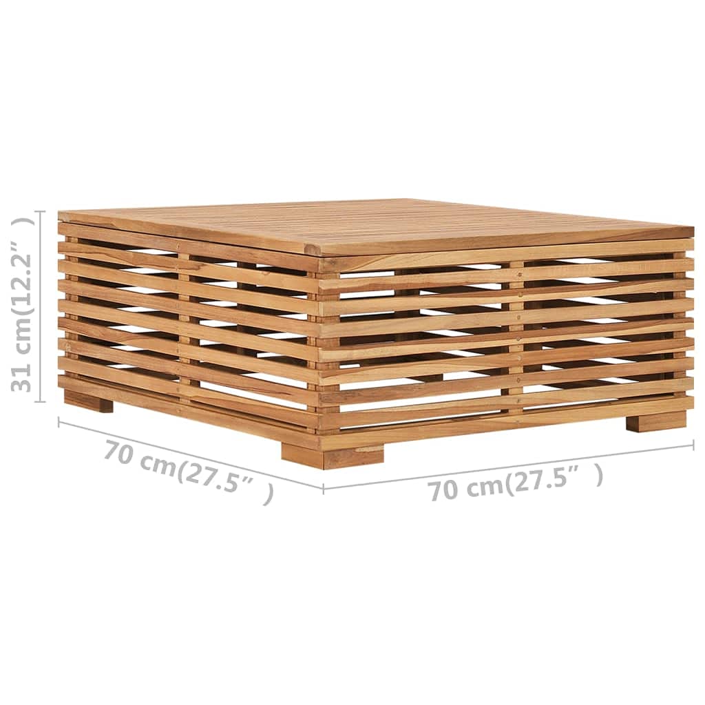 Premium Solid Teak Wood Patio Table and Footrest Set with Cream Cushion - Durable Outdoor Furniture for Garden, Pool, Backyard, and Balcony Relaxation