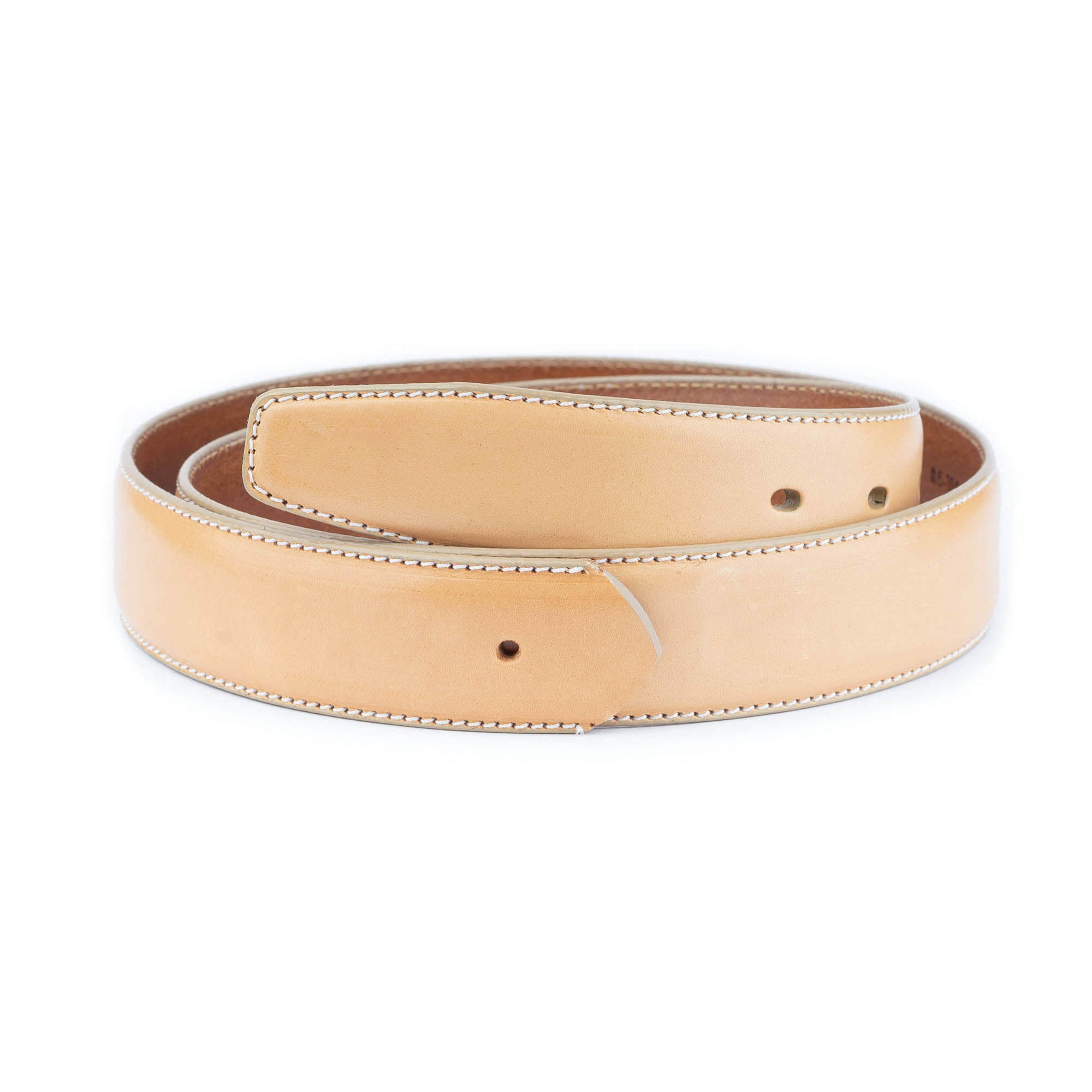 Genuine Leather Replacement Belt Strap for Cartier Men's Buckle - Classic Beige Dress Belt for Business & Formal Occasions