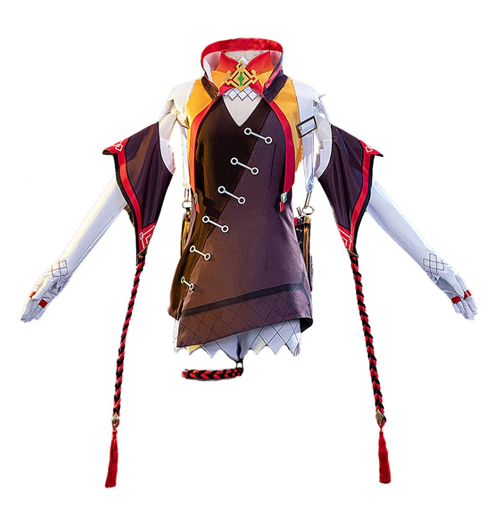 Genshin Impact Xinyan Cosplay Costume Dress Outfit - Halloween Anime Cosplay, Halloween Party, Comic Con, and Themed Events
