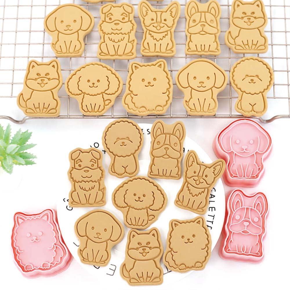 8-Piece 3D Dog Cookie Cutter Set - Puppy Shaped Baking Molds for Cookies, Cupcakes, Pancakes & Pastries | Perfect for Dog Birthday Parties, Pet-Themed Baking & Holiday Decorations