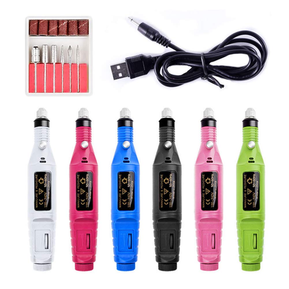 Professional Electric Nail Drill Kit - Portable Pen-Shaped Nail Polisher for Acrylic Nails, Finger & Toe Care with Nail File & Tips Set (White) | Perfect for Home Manicures, Salon Nail Art & DIY Nail Care