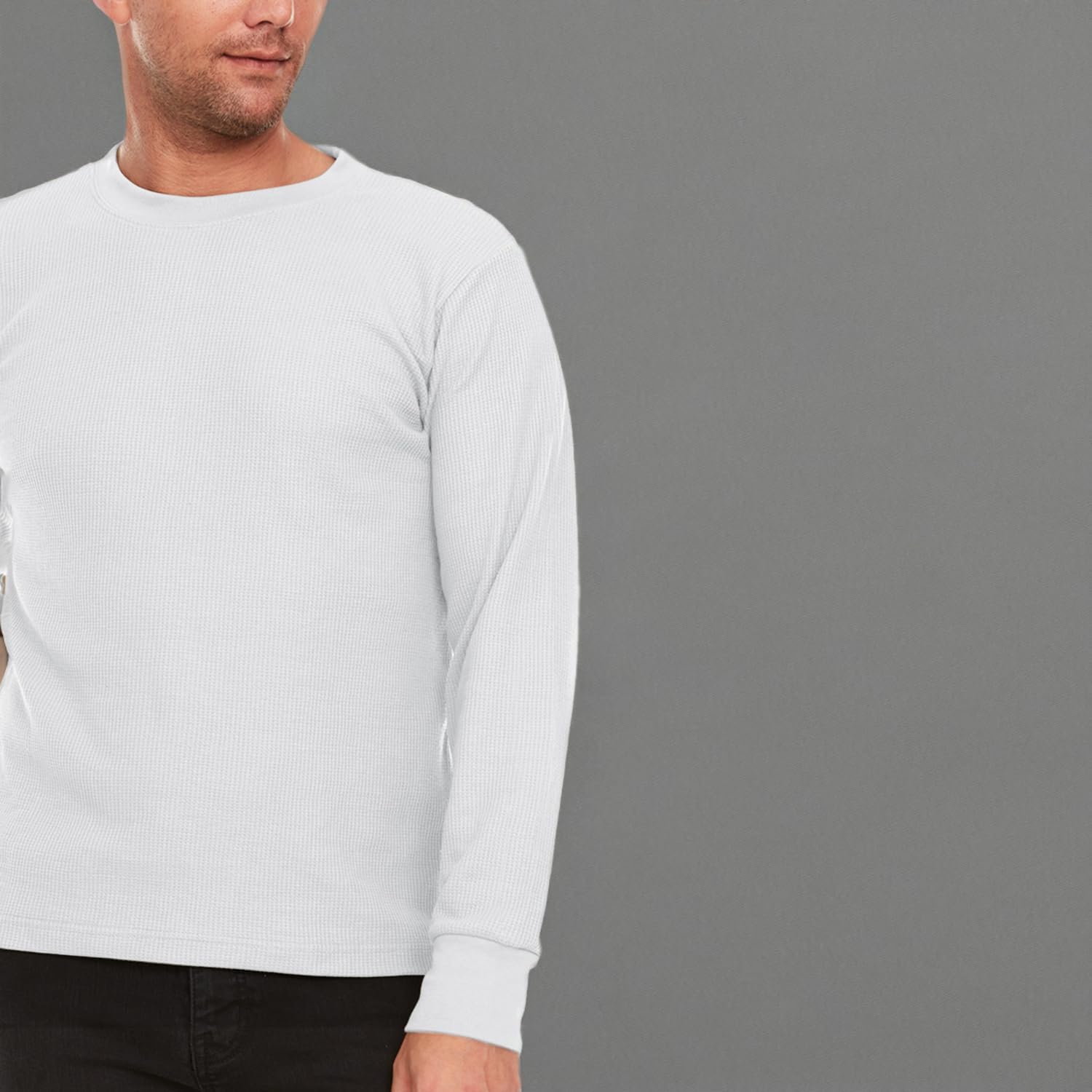 JMR Men's Heavyweight Waffle Thermal Shirt - 100% Cotton Long Sleeve Base Layer - Warm & Breathable Winter Shirt for Outdoor Activities, Hiking, and Cold Weather Workwear