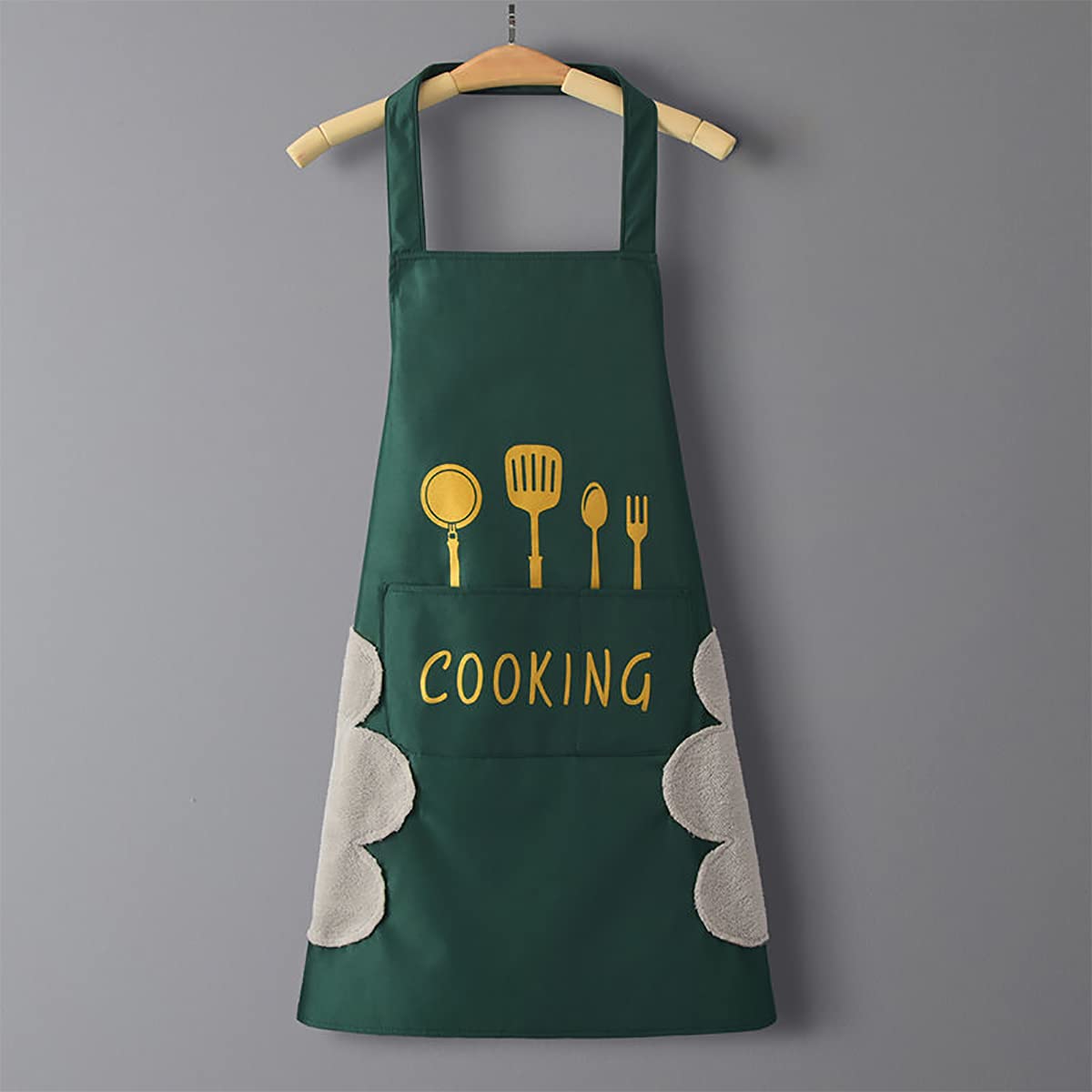 Waterproof Kitchen Aprons for Women & Men - Large Pocket & Creative Hand Wiping Design - Ideal for Cooking, Baking, BBQ & Home Cleaning