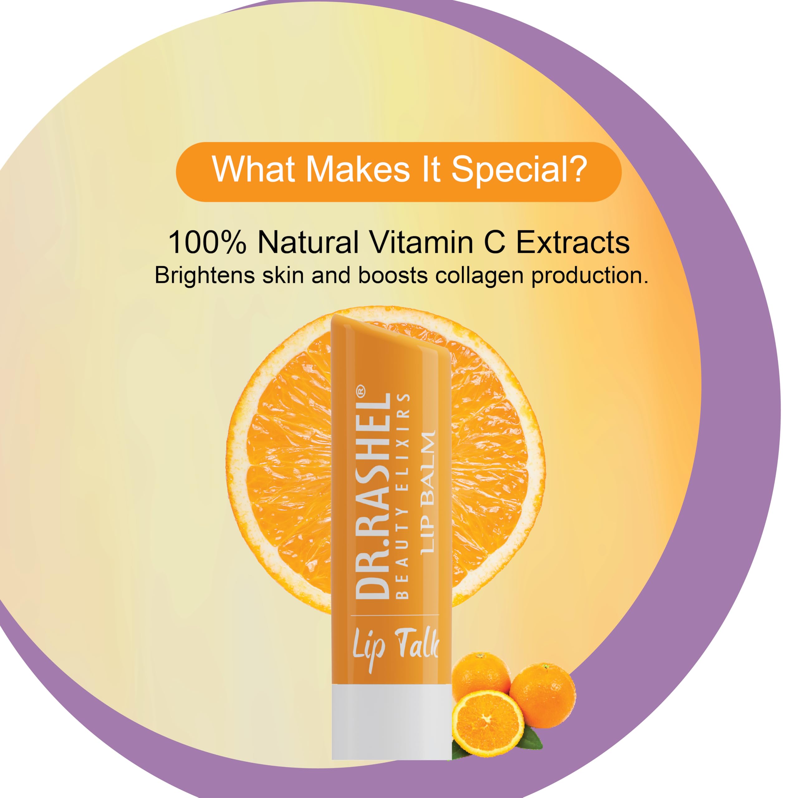 Dr. Rashel Vitamin C & E Enriched Tinted Lip Balm - 4.5g Hydrating Lip Moisturizer with Natural Oils for Dry, Chapped Lips | SPF UV Protection | Perfect for Daily Use, Outdoor Activities & Winter Lip Care