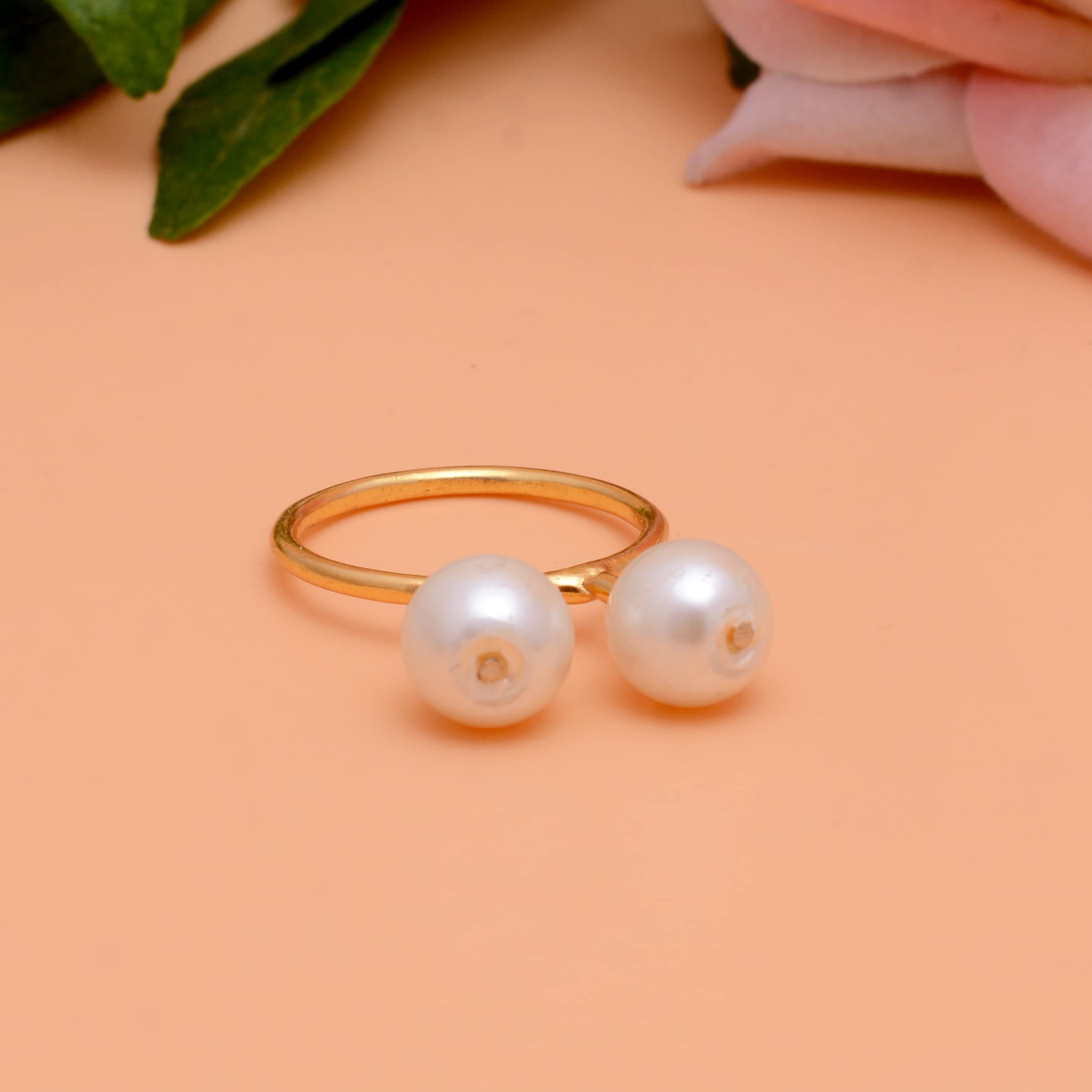 Veracity Jewelry 14K Gold Plated Gemstone Rings for Women & Girls - Elegant Pearl Rings for Birthday, Anniversary, Gift for Wife, Mom, Girlfriend, Sister - Western Style Handmade Jewelry (Pearl, Size 10) | Perfect for Weddings, Parties, Date Nights & Everyday Wear