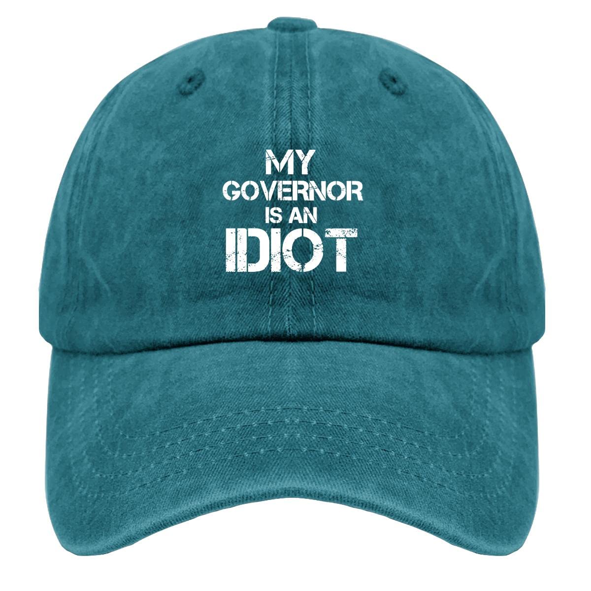 Stylish Cotton Baseball Dad Hats for Women & Men - Adjustable Snapback Cap with Funny 'My Governor is an Idiot' Design - Perfect for Fishing, Outdoor Activities & Casual Wear