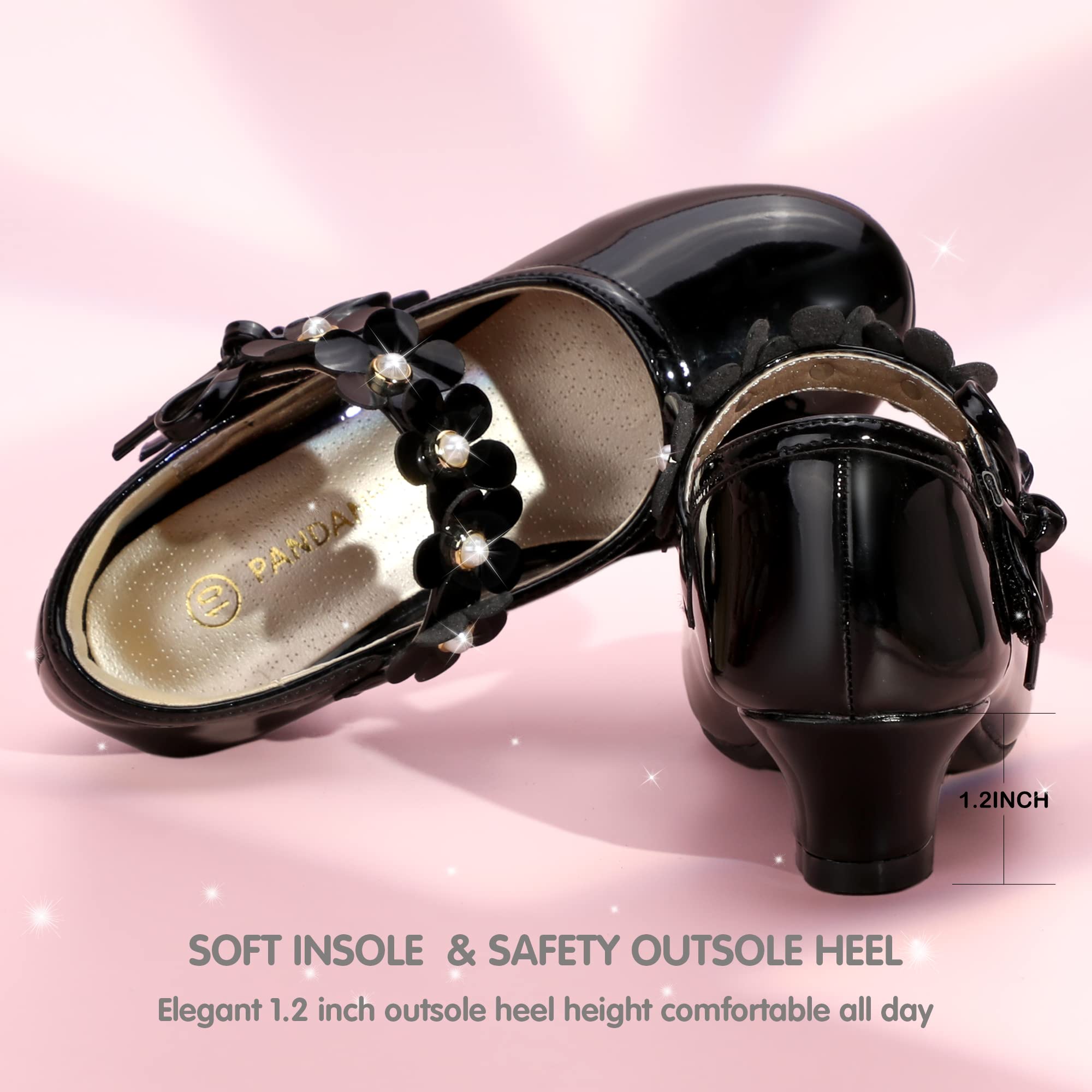 Girls Dress Shoes for Toddlers - Mary Jane Heels for Wedding & Party
