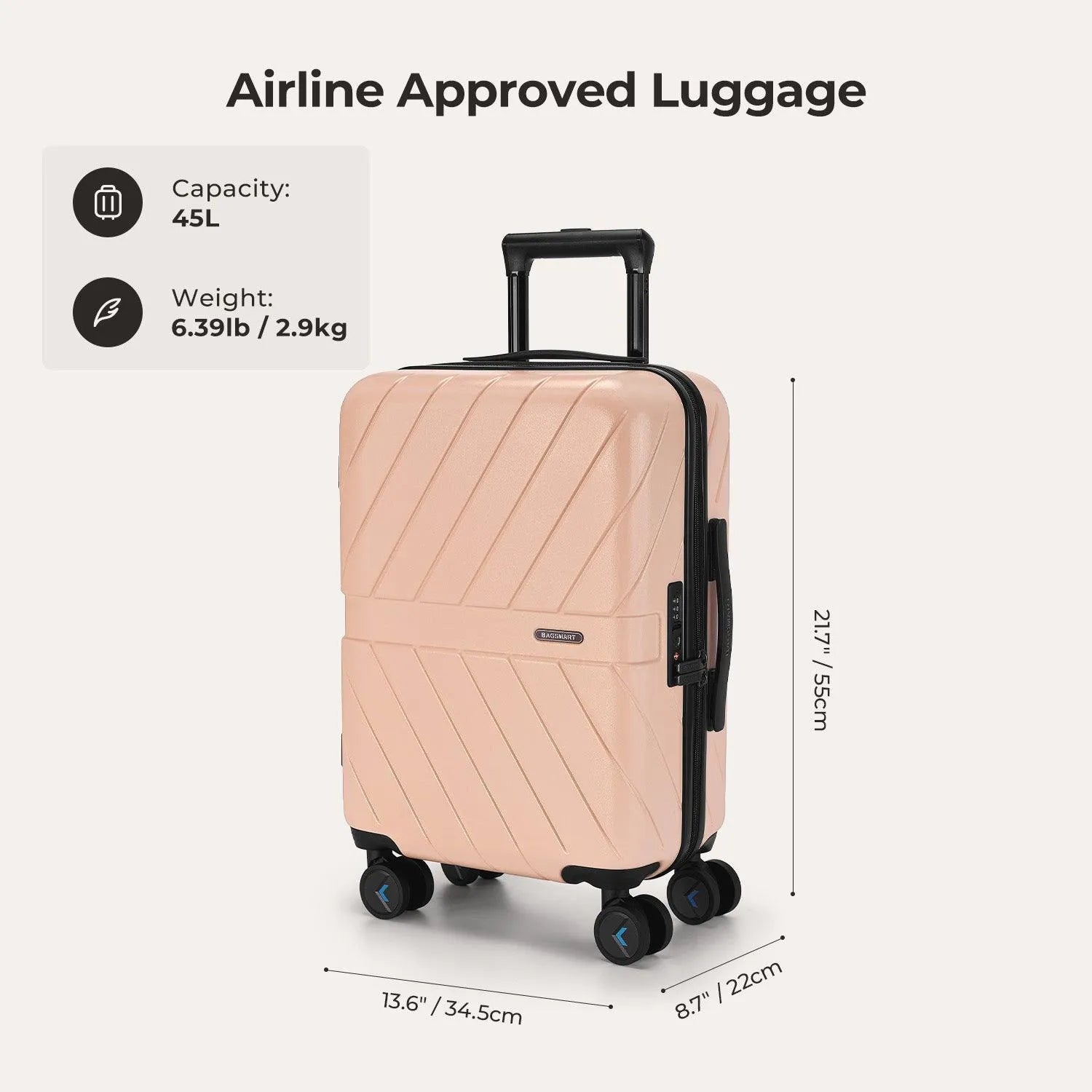 Daren 16-20 Inch Lightweight Hardside Carry On Luggage - Perfect for Air Travel, Business Trips & Weekend Getaways