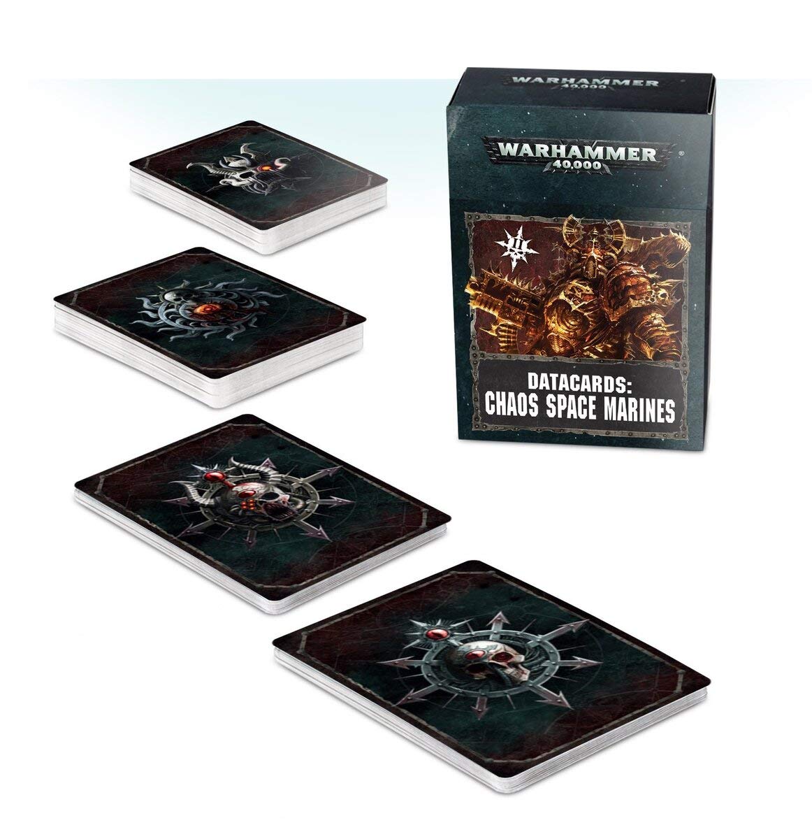 Warhammer 40,000 Chaos Space Marines Datacards Set - Official Games Workshop 40K Game Accessories for Tabletop Strategy Battles