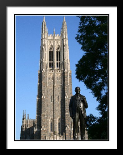 James Buchanan Duke Statue - Duke Chapel 25x29 Inch Framed & Double Matted Historical Photo - Perfect for Home Decor, Office Display, and University Memorabilia