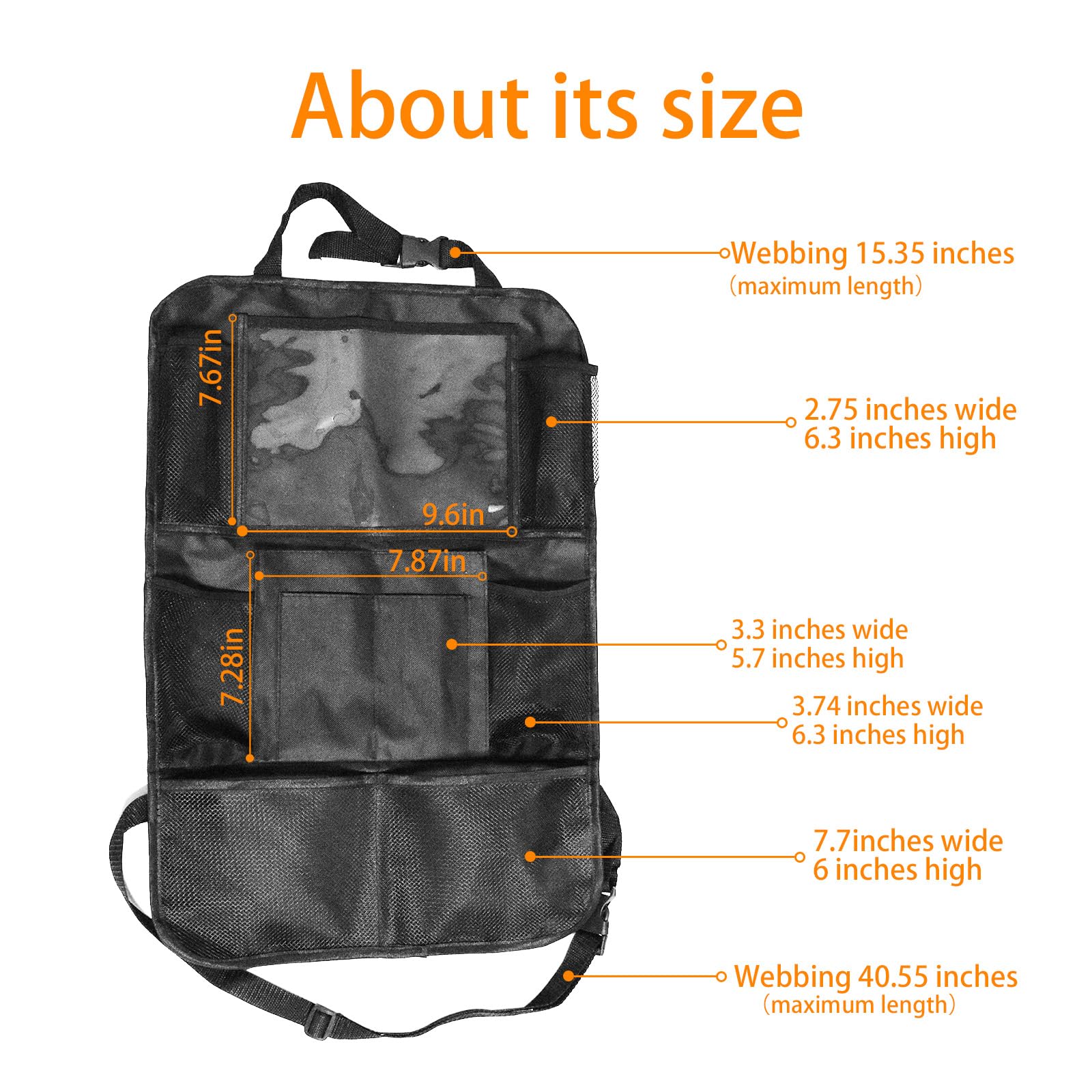 Backseat Car Organizer with Tablet Holder - 10-Pocket Storage Bag for Kids & Toddlers | Car Seat Organizer for Travel Accessories & Road Trip Essentials | Perfect for Family Vacations & Daily Commutes
