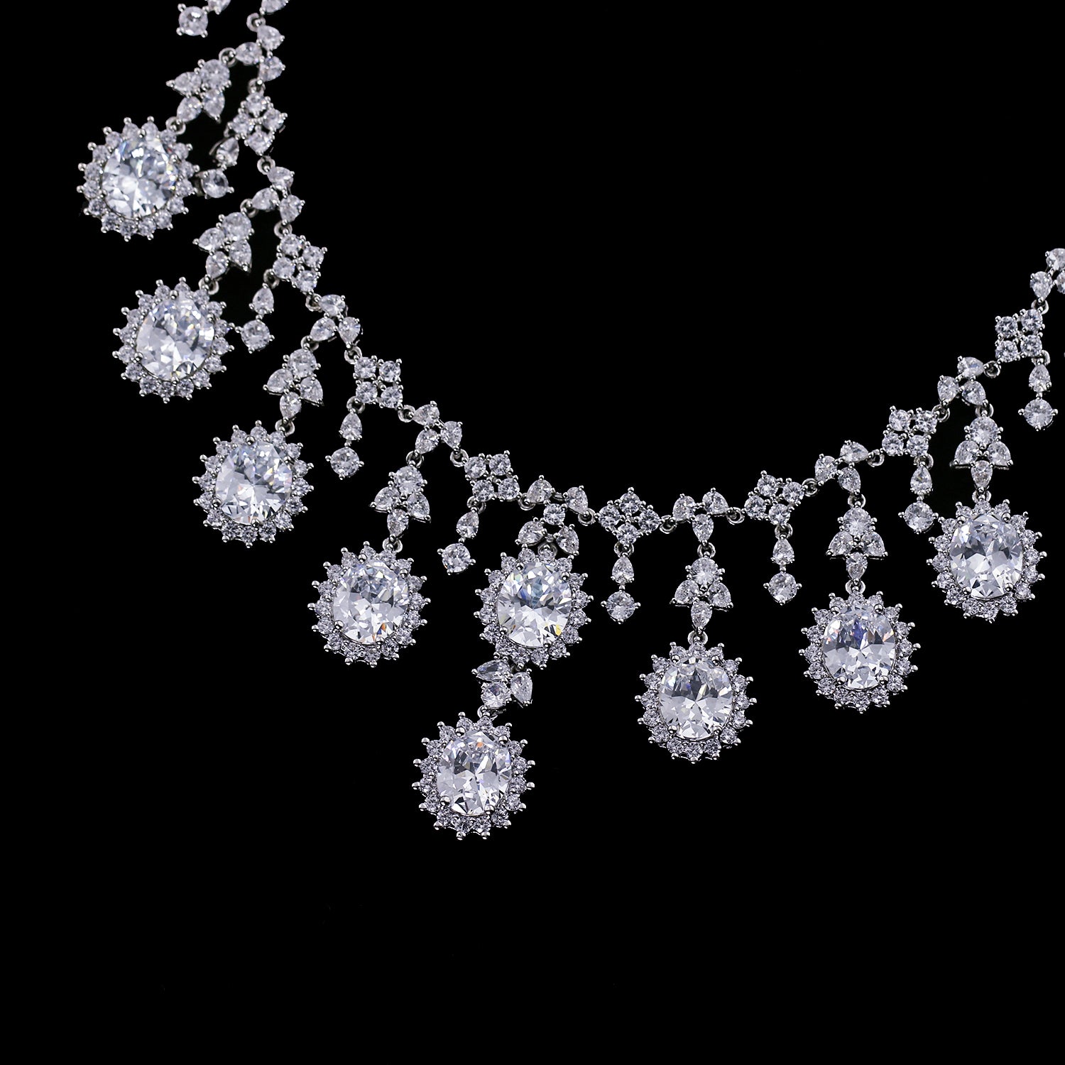 Elegant Cubic Zirconia Bridal Jewelry Set - Necklace & Earrings for Weddings, Engagements & Formal Events | CN10268