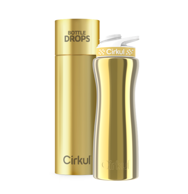 22oz Gold Chrome Stainless Steel Water Bottle with Lid - Vacuum Insulated, BPA Free, Leak Proof - Perfect for Gym, Hiking, Travel & Office Use