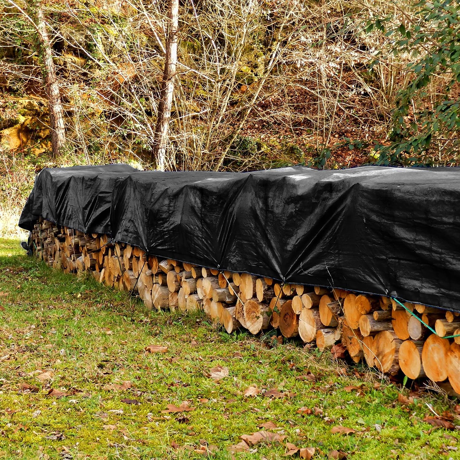 14 Mil Extra Heavy Duty Black Tarp – UV Resistant Canopy Cover 30 ft x 30 ft – Ideal for Outdoor Protection, Construction, Camping & Emergency Shelter
