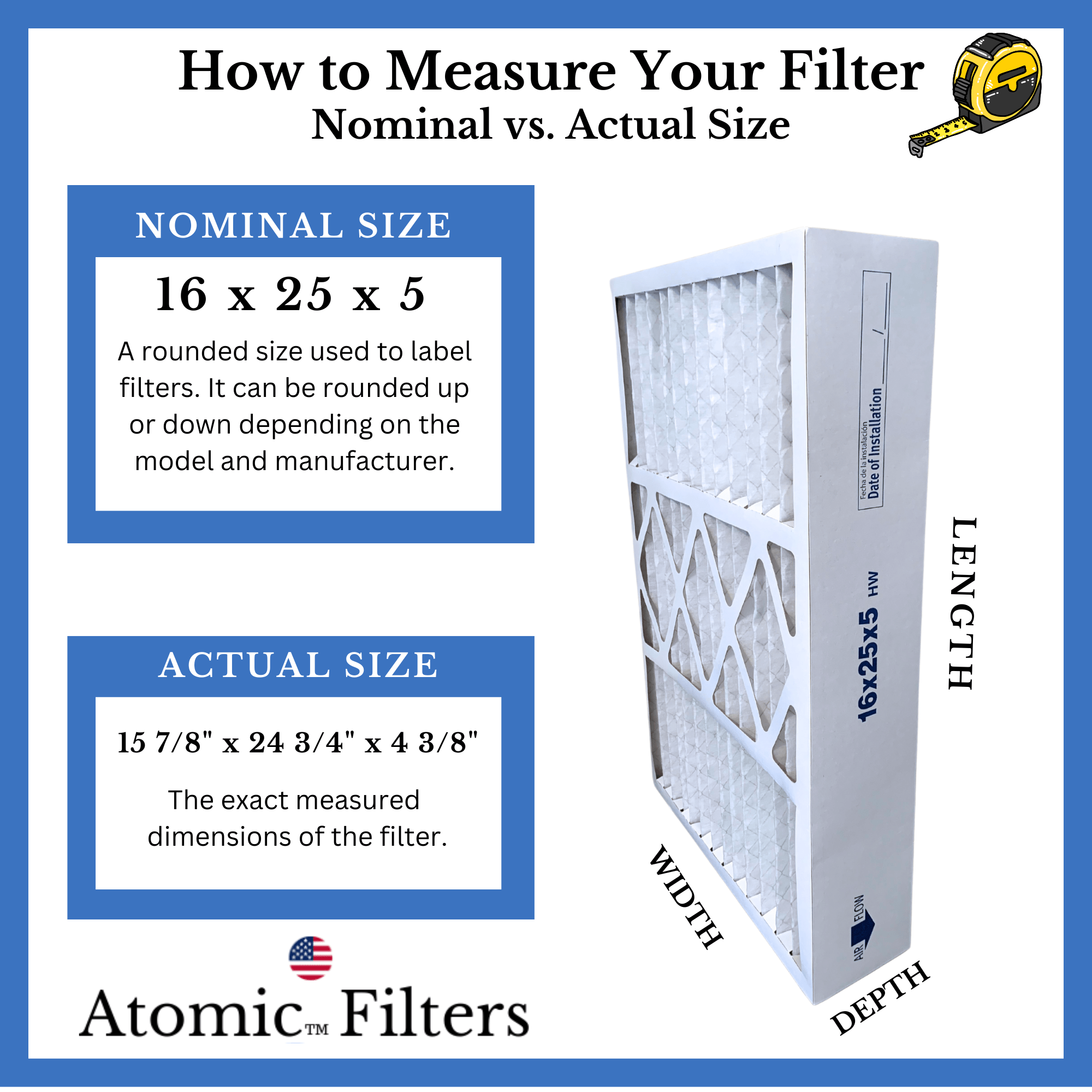 Honeywell Compatible 16x25 MERV 8 Air Filter - 2 Pack | FC100A1029 Replacement | Perfect for Home HVAC, Furnace & AC Systems