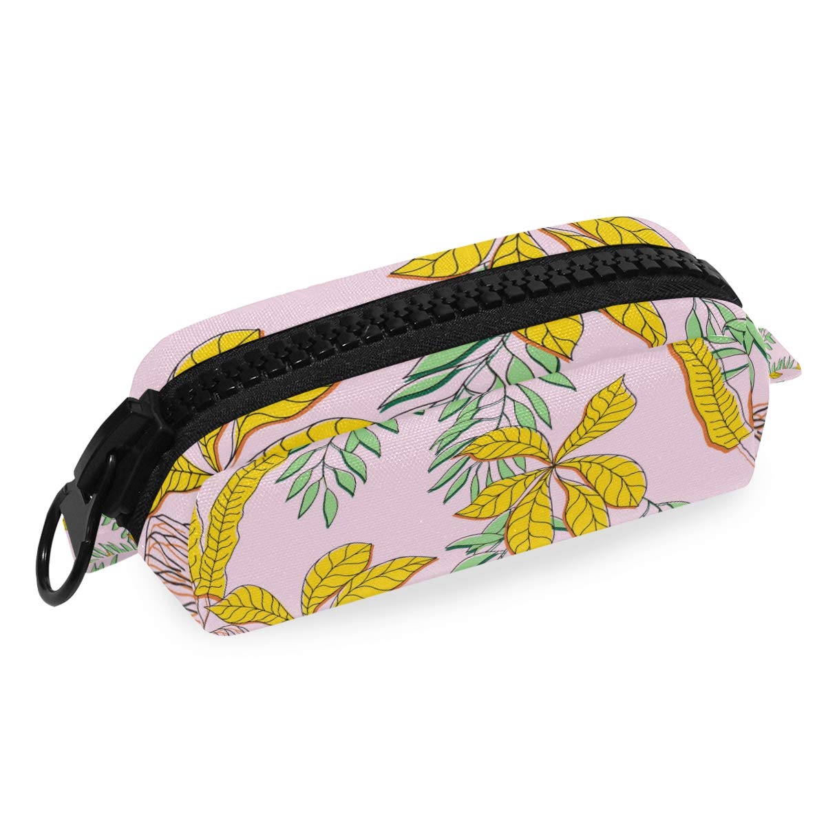 FengJu Large Capacity Pencil Case with Zipper - Cosmetic Makeup Bag for School, Office & Travel - Tropical Flower Design - Perfect for Teens, Students & Professionals (Organize Pens, Markers & Makeup)