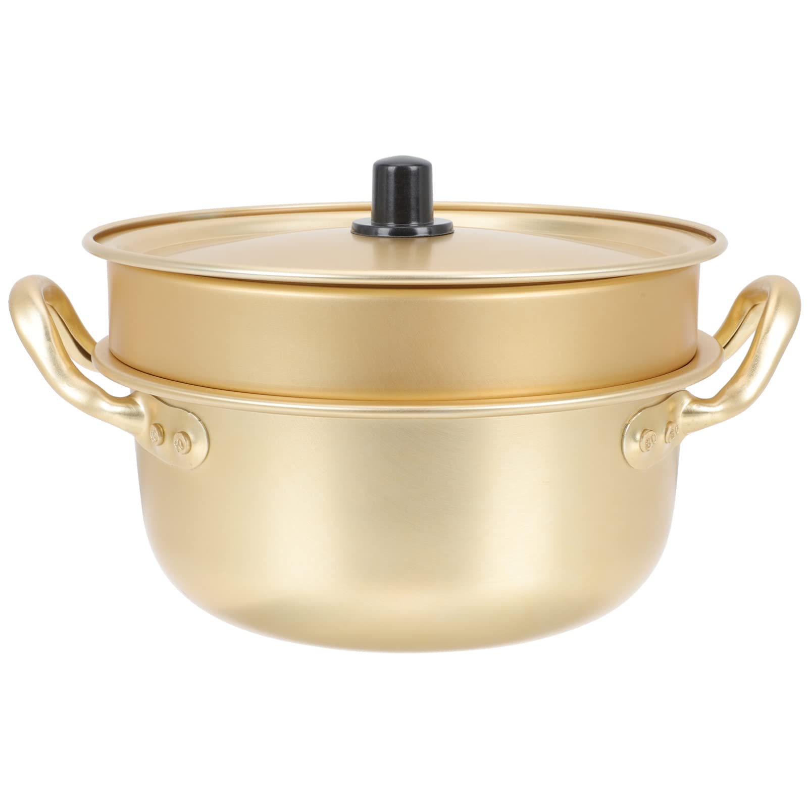 Premium Aluminum Stockpot Set - 5QT Thickened Vintage Style Soup Pot for Ramyun, Stew, Noodles & Cooking | Large Kitchen Cookware for Home & Restaurant Use | Perfect for Instant Meals, Family Dinners & Food Service