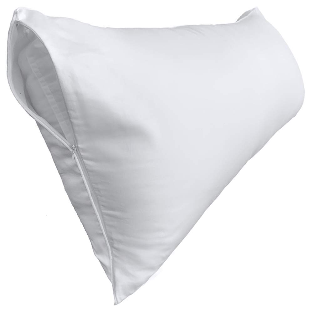 Premium 100% Cotton Body Pillow Cover with Double Zipper - Ultra Soft 600 Thread Count White Pillowcase (20x54 Inches) for Adults - Breathable & Easy Care - Perfect for Home, Office & Travel Comfort