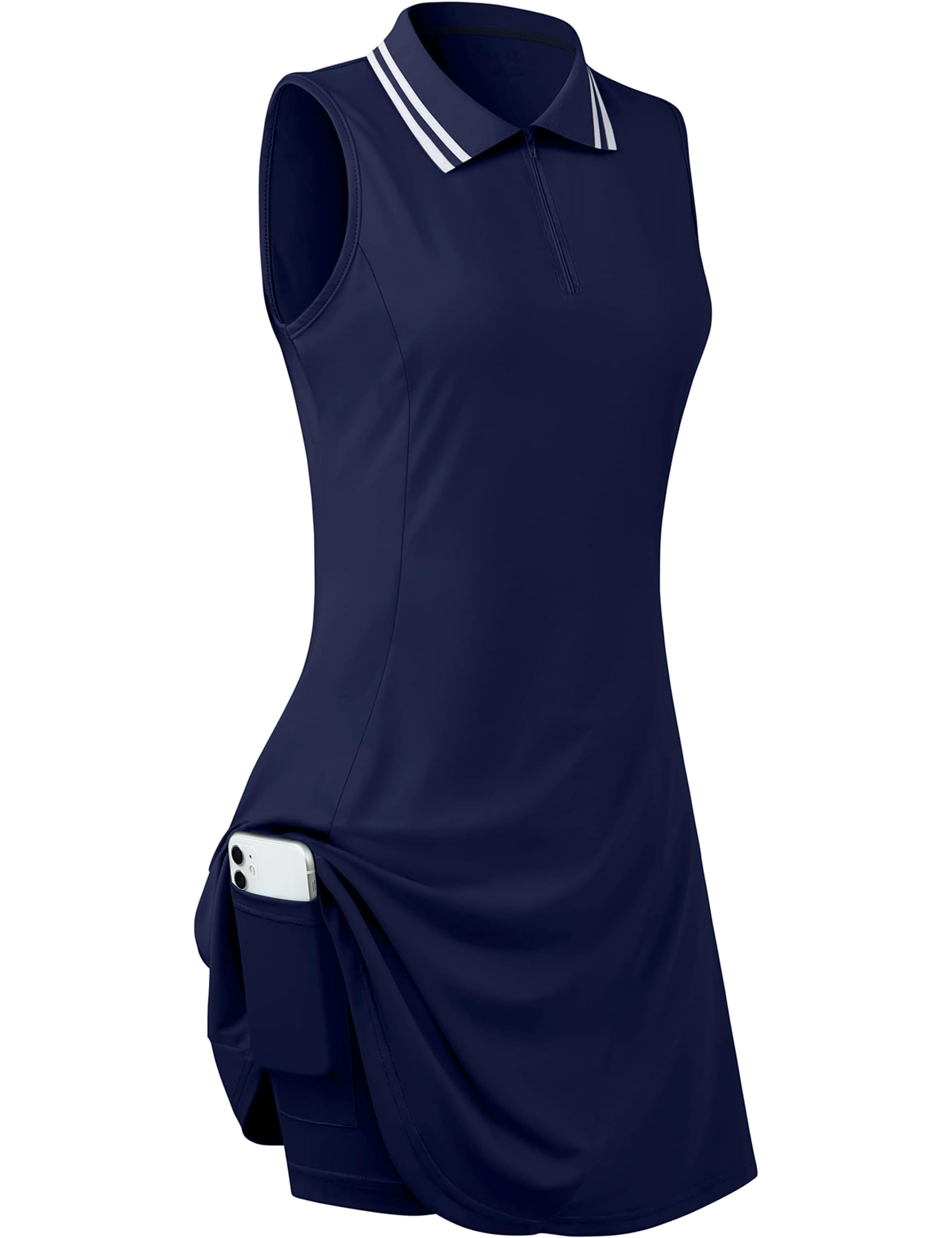 Women's Sleeveless Golf & Tennis Dress with Built-in Shorts & Pockets - Breathable Athletic Dress for Workout, Exercise, Gym & Outdoor Sports