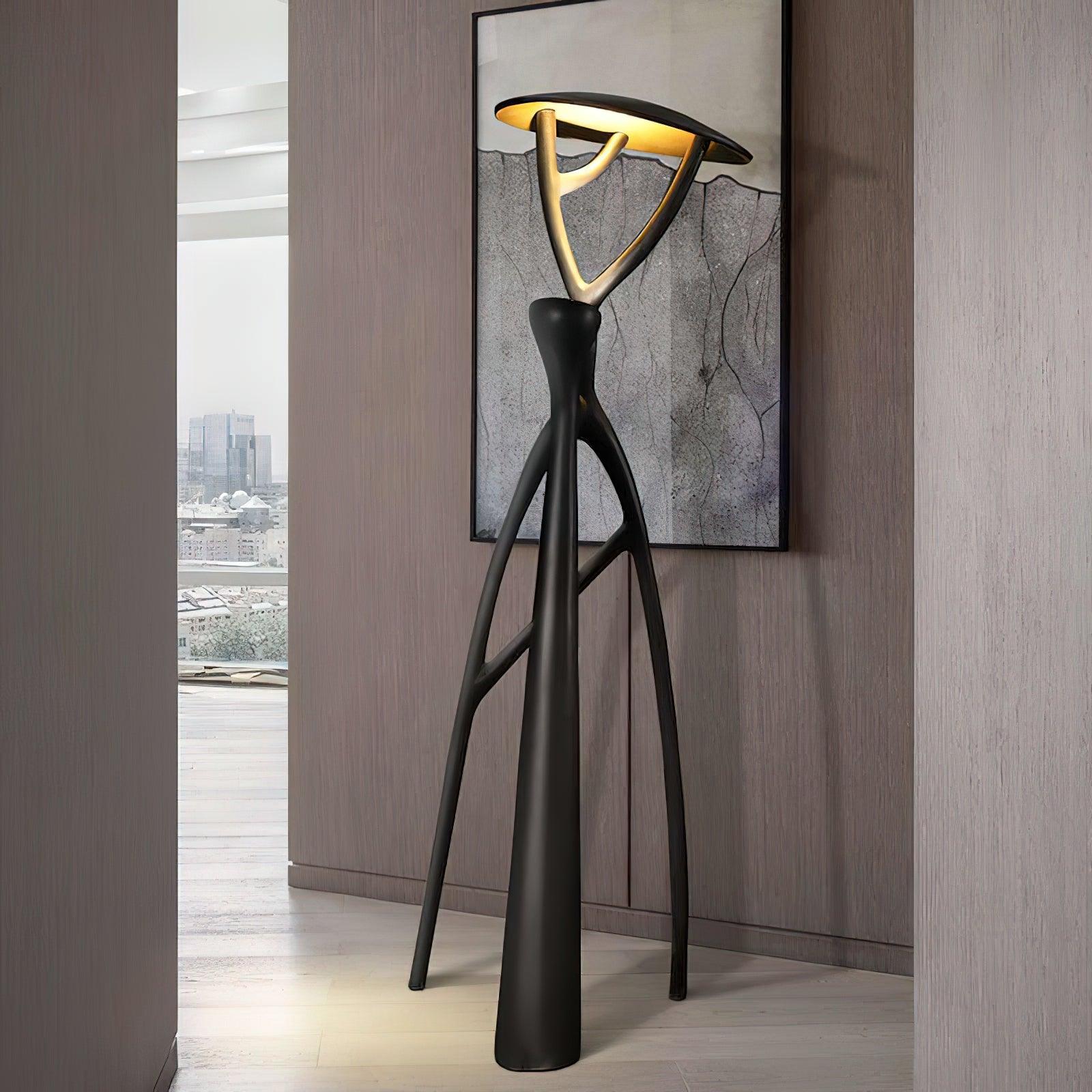Gothic Tree Sculpture Floor Lamp - Handcrafted Black Metal Tree Design Standing Light for Living Room, Bedroom, or Gothic Home Decor - Perfect for Halloween, Dark Aesthetic, and Fantasy Themed Spaces