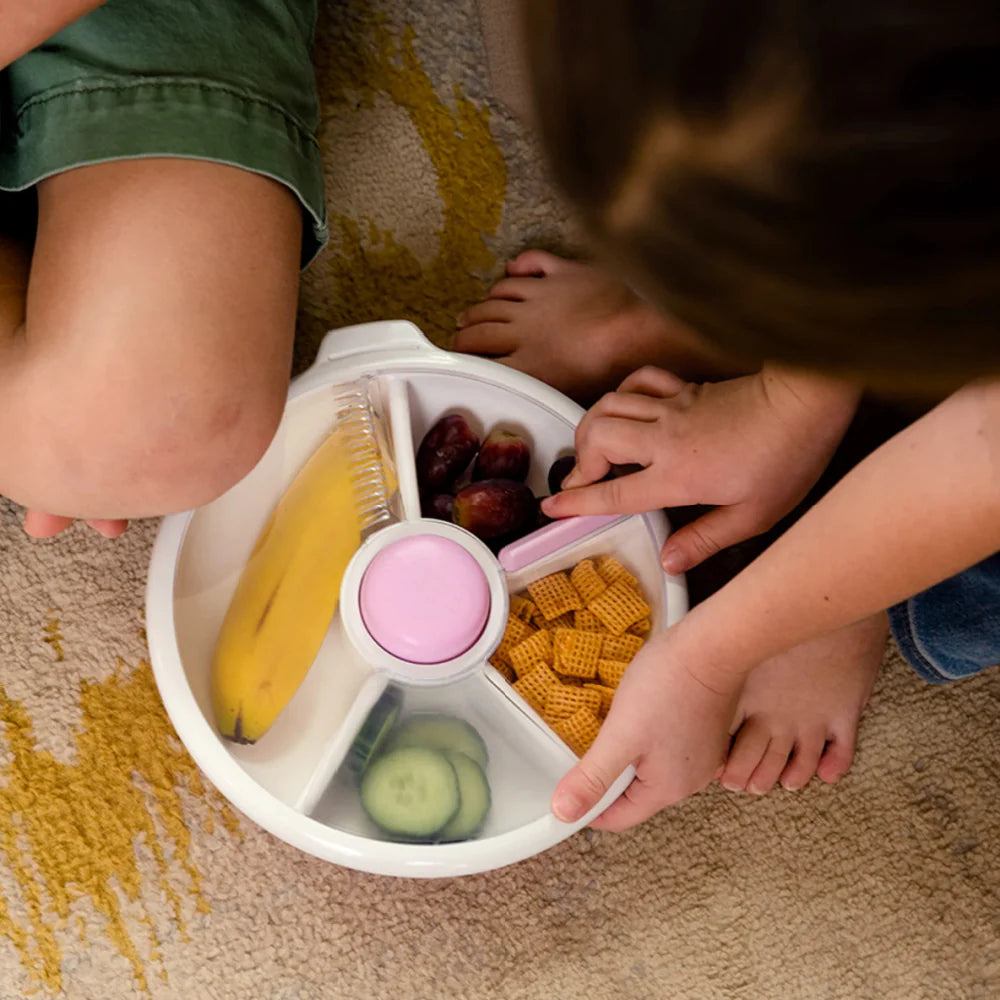 Gobe Large Snack Spinner - BPA-Free Plastic Snack Container with Lid, Taro Purple - Perfect for Chips, Nuts, Candy Storage at Home, Office, or Travel