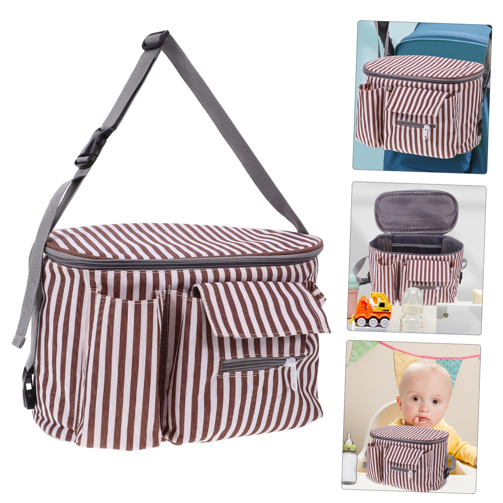 Wakauto 5-Piece Stroller Travel Organizer Bags - Durable Storage Tote Bags for Baby Strollers, Wagons & Car Seats - Perfect for Diapers, Toys & Essentials on Family Outings
