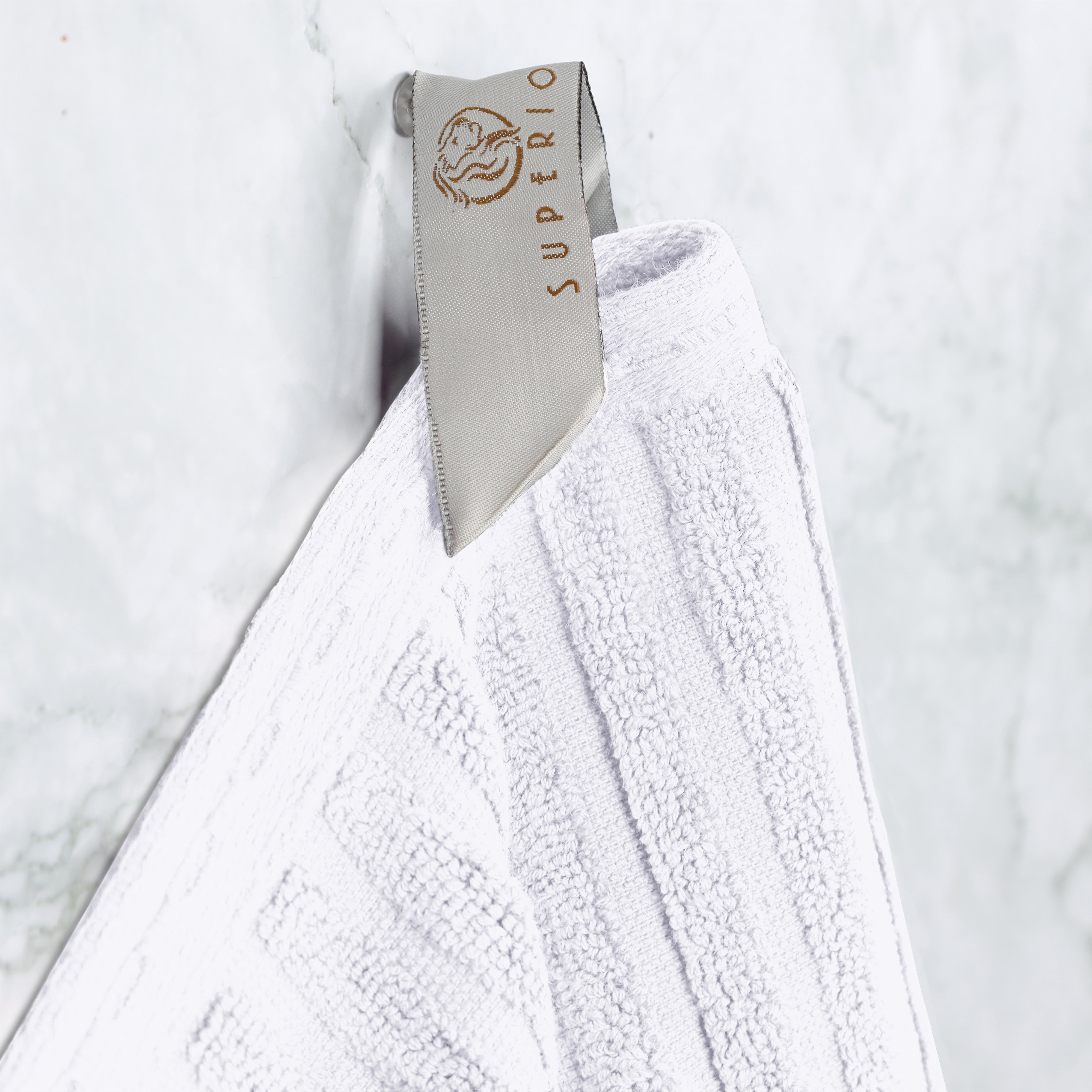 Premium Soho Ribbed Textured Cotton Hand Towels & Bath Sheets Set - Ultra Absorbent, Soft & Quick-Drying - Perfect for Bathroom, Spa, Gym & Guest Use