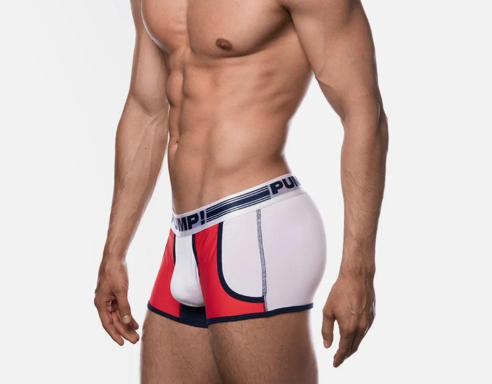 PUMP! Academy Jogger Boxer Briefs - Breathable Mesh Underwear for Men, Comfortable Athletic Boxer Shorts with Elastic Waistband - Ideal for Running, Gym Workouts & Everyday Wear (Red)