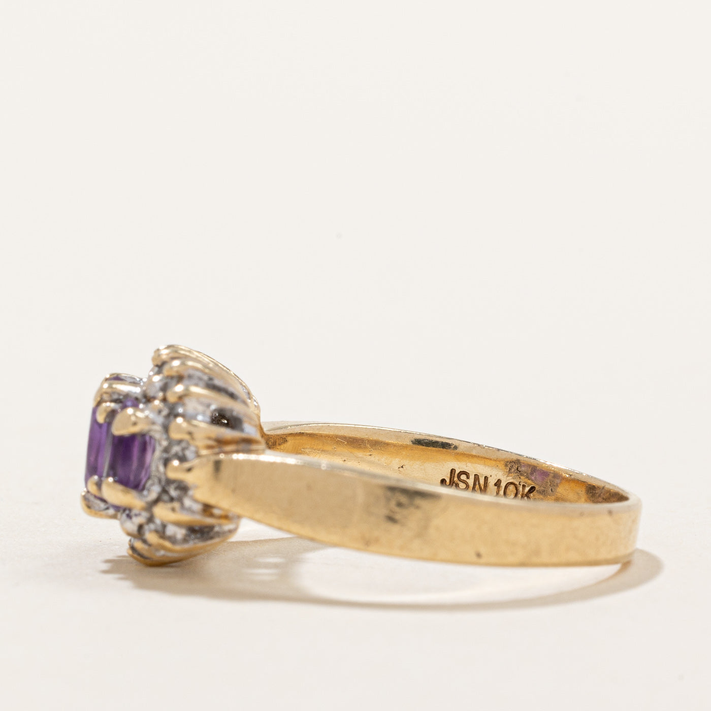Exquisite 0.54ctw Amethyst & Diamond Ring (0.10ctw Diamonds) - Size 5.75 | Elegant Purple Gemstone Jewelry for Women | Perfect for Valentine's Day, Anniversary & Special Occasion Gifts