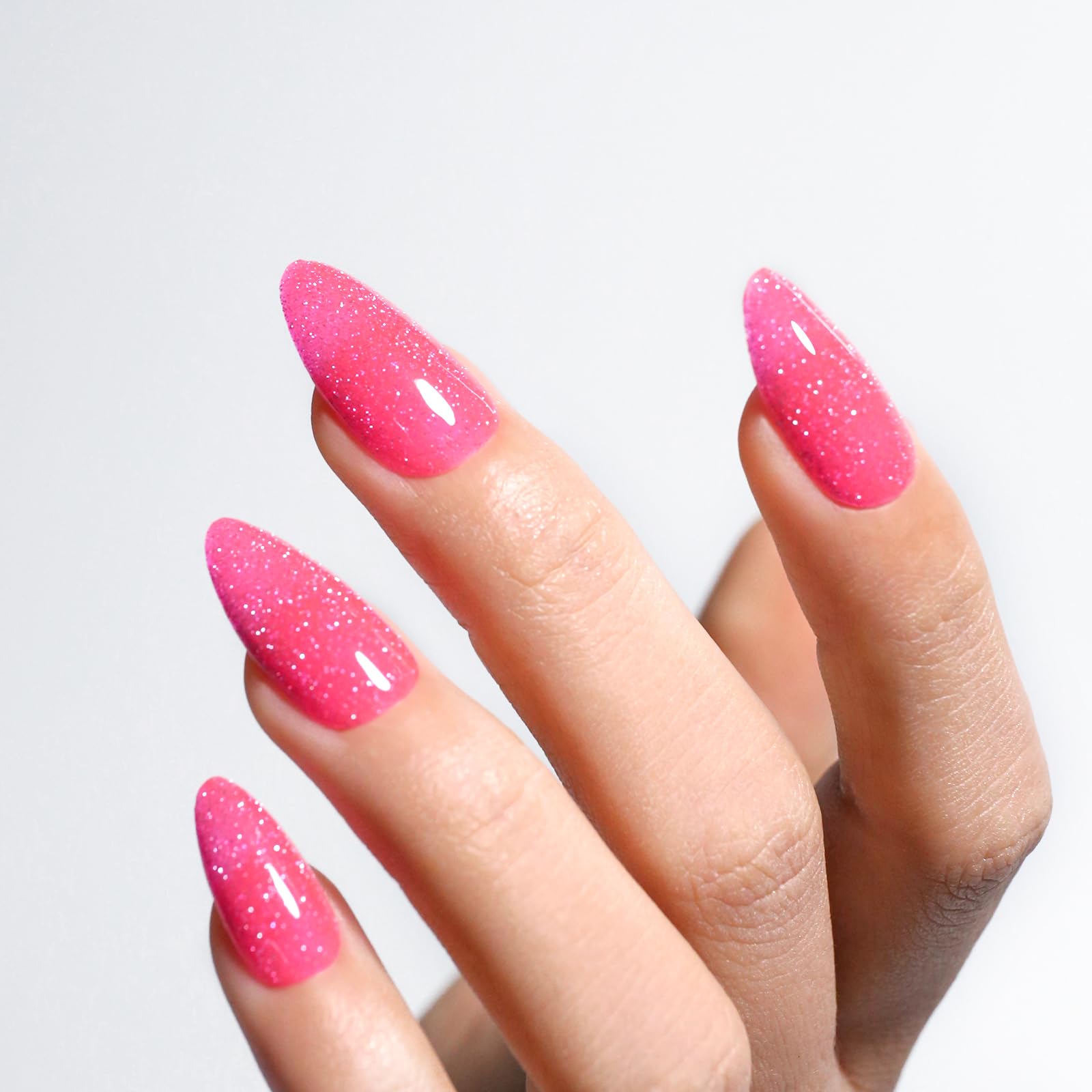 IMTITI Gel Nail Polish - Pink Reflective Glitter & Diamond Shimmer Soak Off UV LED Gel Polish (0.5 fl oz) for Manicure, Pedicure, Nail Art & Salon Use