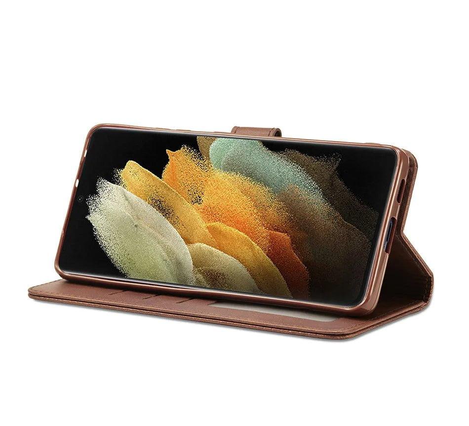 Samsung Galaxy S24 Plus Vegan Leather Wallet Case - Slim Protective Cover with Card Slots for Credit Cards & ID - Perfect for Daily Use, Travel, and Business