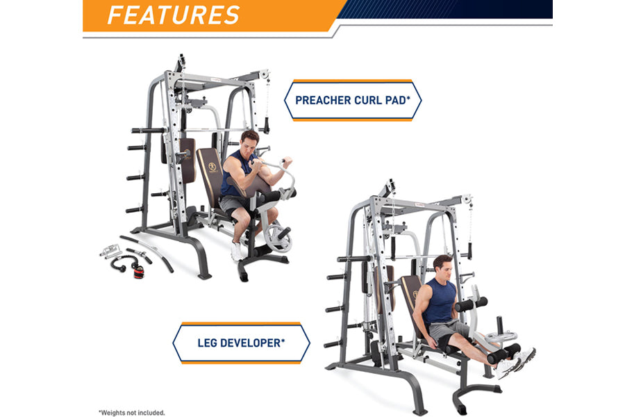 Marcy MD 9010G Smith Machine & Power Cage System - Home Gym Strength Training Equipment for Weight Lifting & Full Body Workouts - Perfect for Garage Gyms & Home Fitness