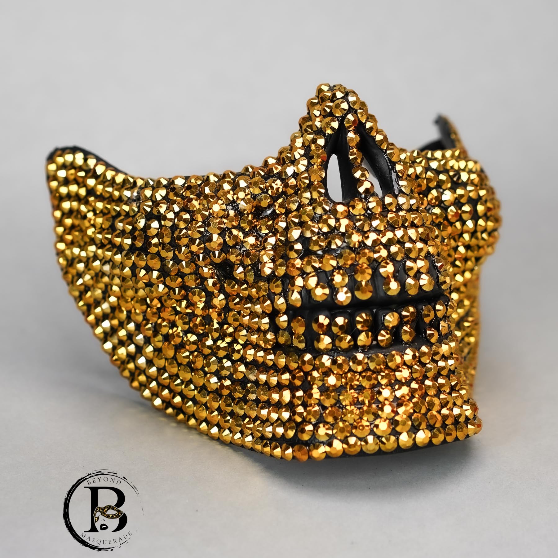 BEYOND MASQUERADE B Rhinestone Skull Devil Mask with Teeth - Gothic Cosplay Mask for Halloween, Steampunk, Party & Dance - Perfect for Costume Parties, Rave Events and Themed Performances