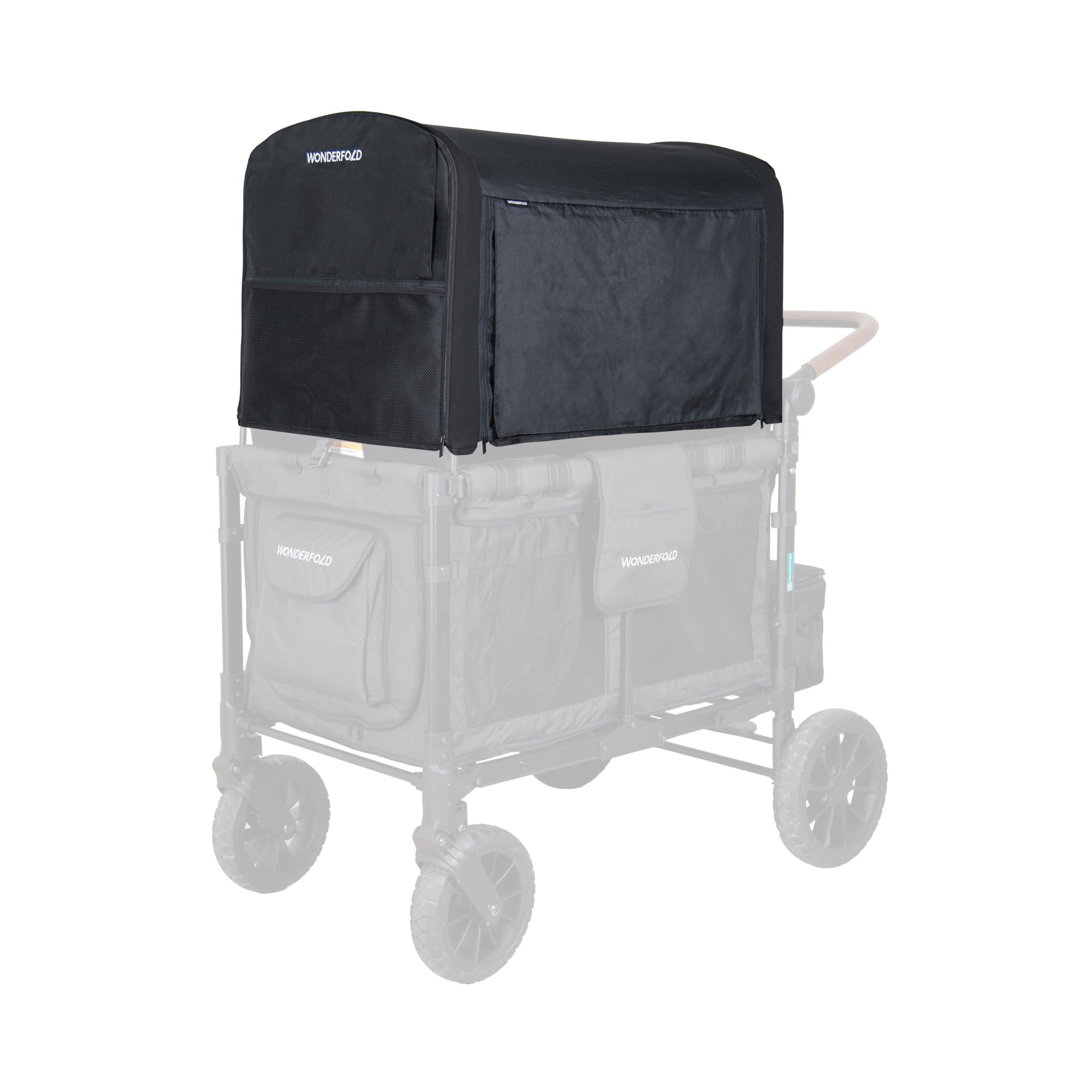 Wonderfold W2 Elite/Luxe Stroller Wagon Canopy - Removable Front & Back, Mesh Sides, Adjustable Panels with Storage Pockets | Perfect for Outdoor Adventures, Beach Trips, and Family Outings