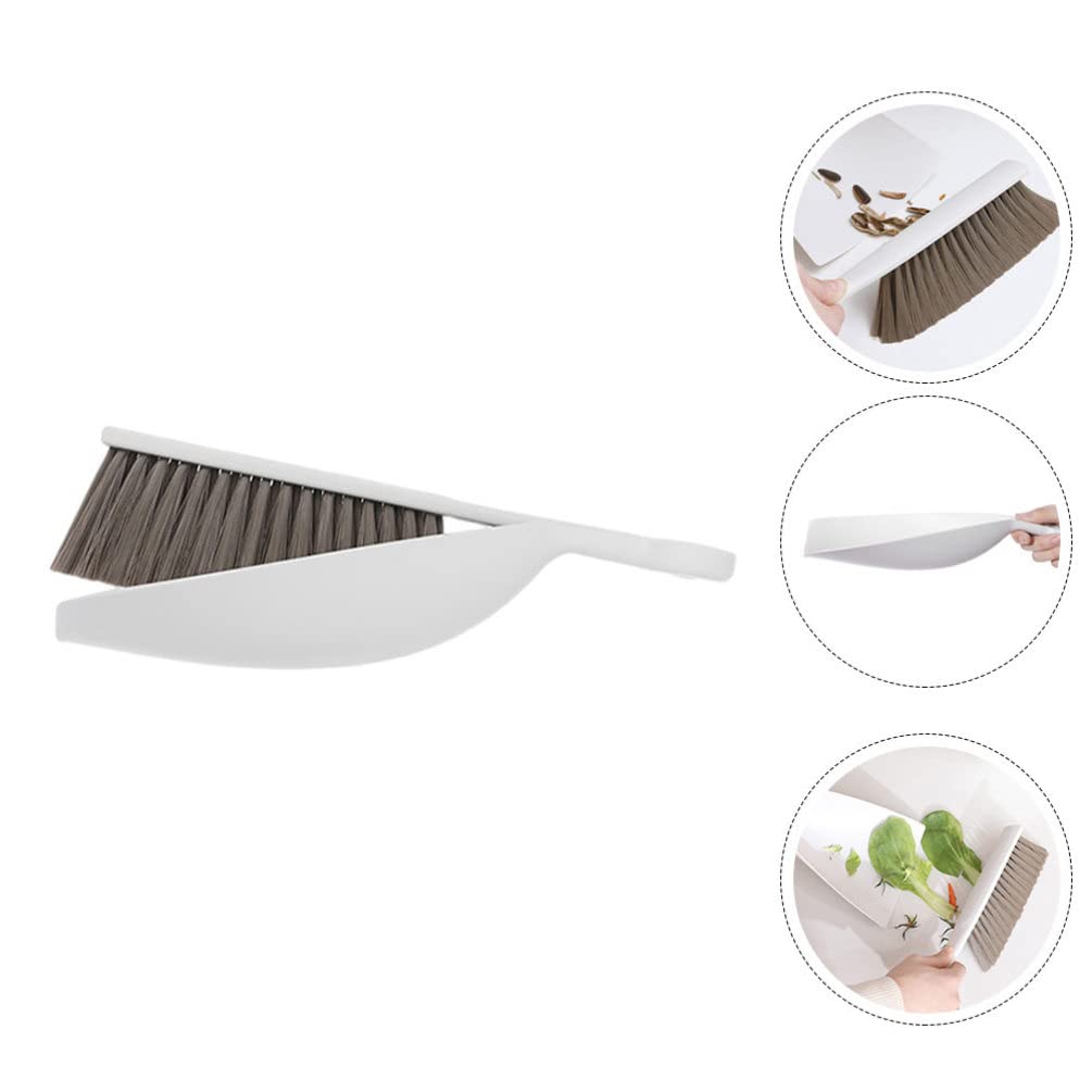Healifty Mini Cleaning Kit - Small Broom, Keyboard Duster, Table Brush & Dustpan for Phone, Sofa, Door Handles - Portable PP White Cleaning Tools for Home, Office, Pet Hair Removal | Perfect for Desktop, Electronics, Car Interior & Tight Spaces