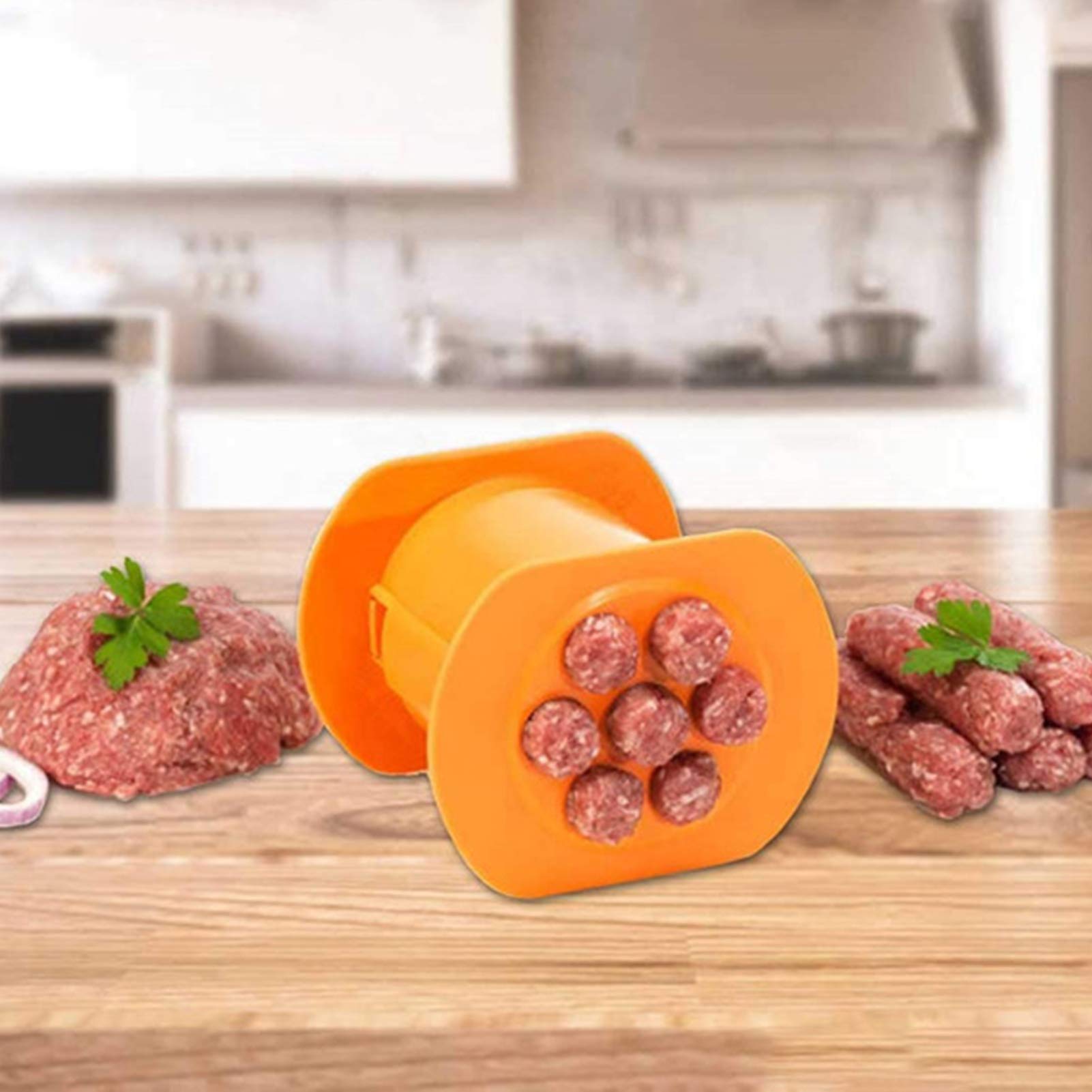 VALink One Press Cevapcici Sausage Maker - Manual Sausage Stuffer for 7 Sausages at Once, Quick-Make Banger Press & Hot Dog Maker for Home Kitchen - Perfect for BBQs, Parties & Family Dinners