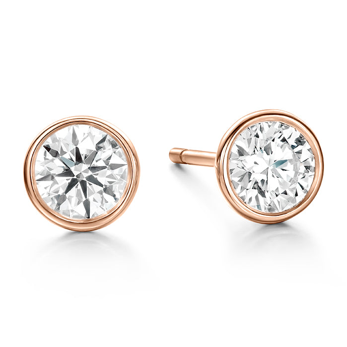 Hearts On Fire Classic Bezel Stud Diamond Earrings - 14K White Gold Earrings for Women, Perfect for Weddings, Anniversaries & Special Occasions