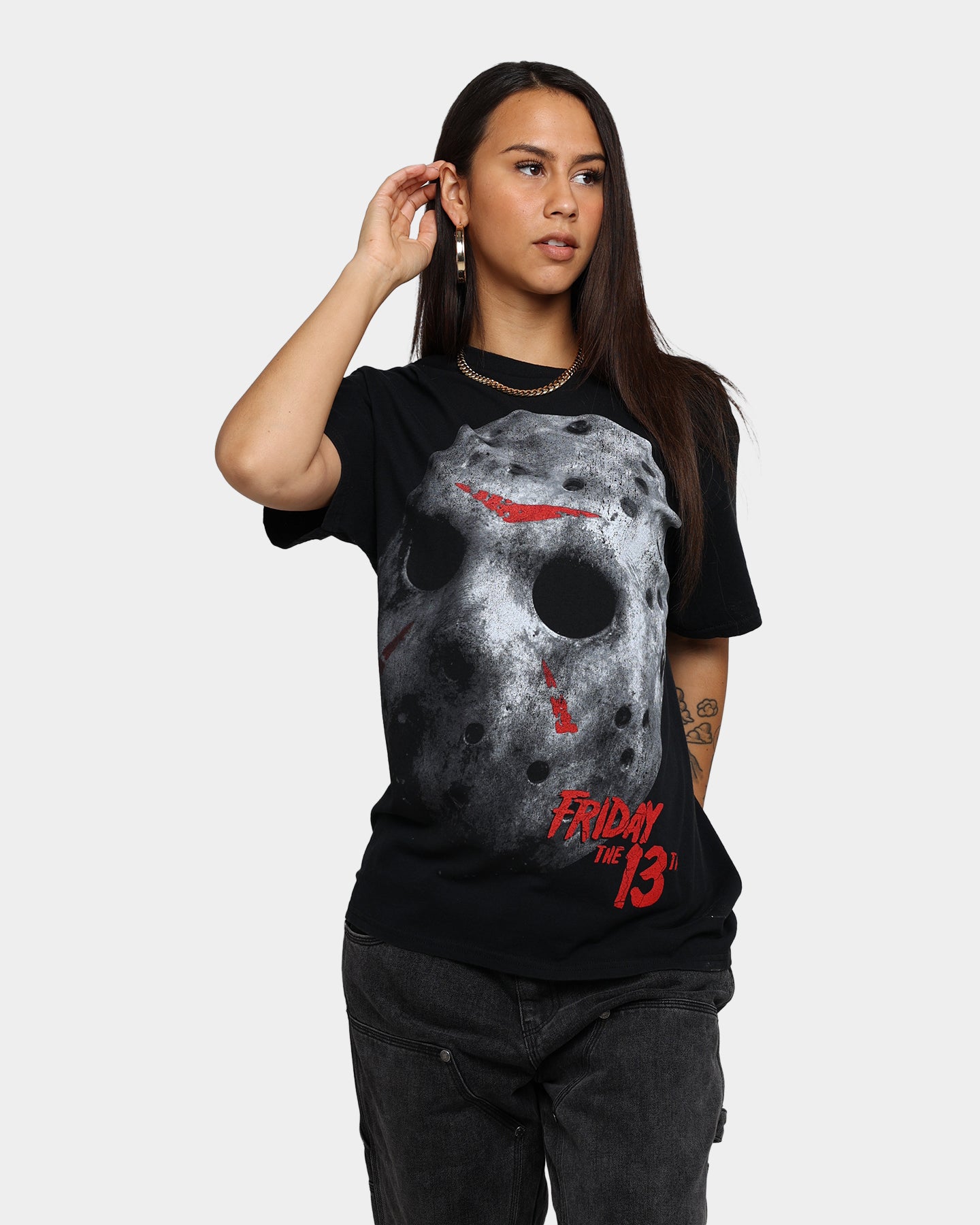 Vintage Friday The 13th Jason's Mask T-Shirt - Distressed Black Wash Horror Movie Tee for Halloween Costume & Horror Fan Gift