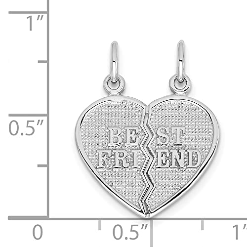 14K Solid White Gold Best Friend Break-Apart Necklace - Matching Pendant Charm for Couples, BFFs & Sisters - Perfect Gift for Anniversaries, Birthdays & Valentine's Day