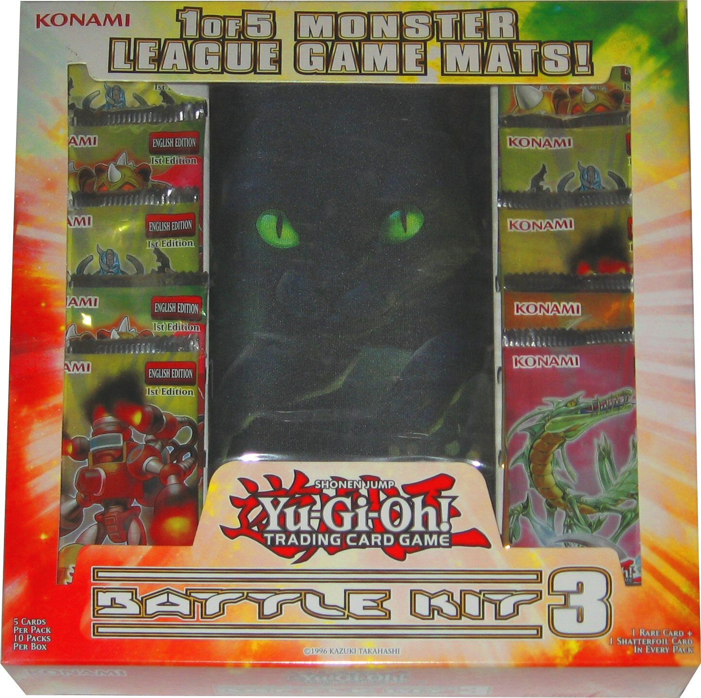 Yu-Gi-Oh! Monster League Sealed Play Battle Kit - Includes 3 Quantum Cat Playmats & 10 Booster Packs | Perfect for TCG Tournaments, Game Nights & Collectors
