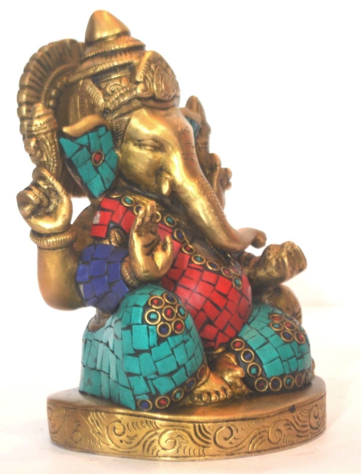 Handmade Brass Ganesha Statue - Hindu God Ganesh Idol for Home Decor, Diwali Puja & Spiritual Gifts | Perfect for Altar Display, Office Desk & Festival Decorations