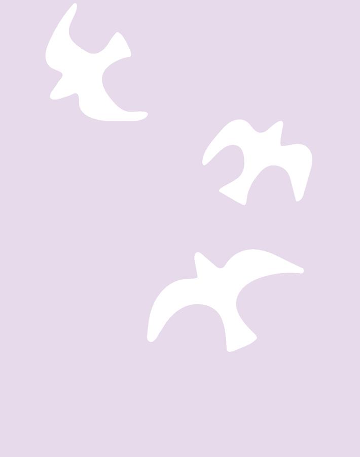 Gulls Wallpaper by Tea Collection - Lavender Floral Design for Bedroom, Living Room & Nursery Decor