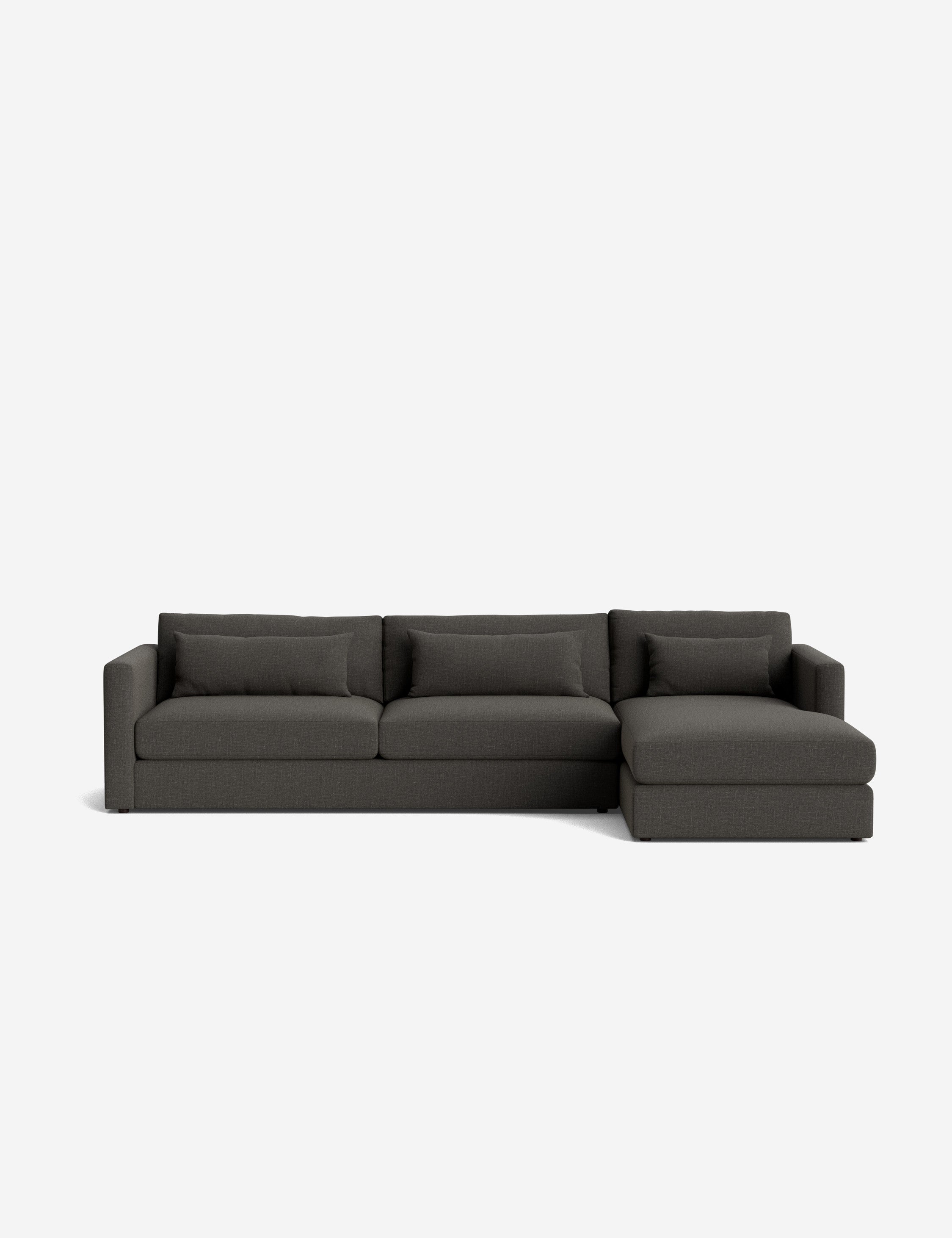 Durham Chaise Sectional Sofa - Modern L-Shaped Couch with Chaise Lounge for Living Room, Family Room & Home Theater - Comfortable Fabric Upholstered Sofa Set