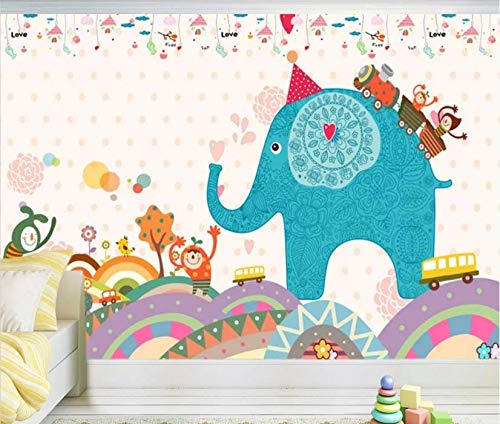 3D Elephant Wallpaper Mural - Self-Adhesive Woven Paper Wall Decal (164