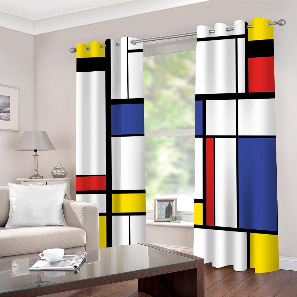 3D Abstract Kids Blackout Curtains - 2 Panels Set (55x96 Inch) Thermal Insulated Eyelet Window Curtains for Boys Girls Nursery & Bedroom Decor | Perfect for Light Blocking, Temperature Control & Privacy in Children's Rooms