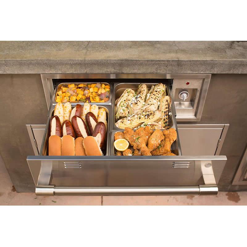 Alfresco AXEWD 30 Inch Outdoor Electric Warming Drawer - Stainless Steel Food Warmer for Patio, BBQ & Entertaining - Perfect for Keeping Dishes Warm at Parties & Outdoor Dining