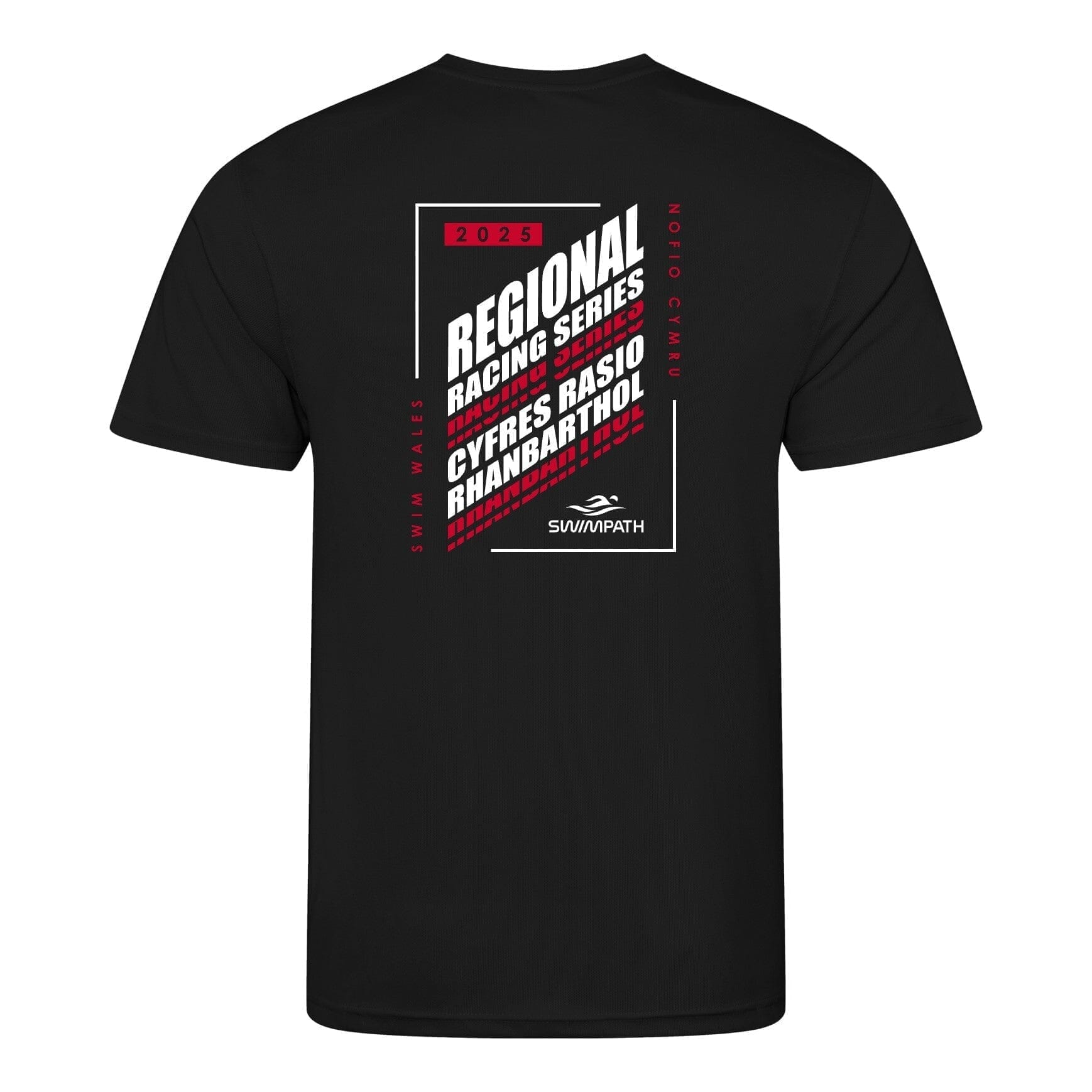 Swim Wales West Regional Racing Series 2025 T-Shirt - Jet Black - Comfortable Performance Swimwear for Competitions & Training