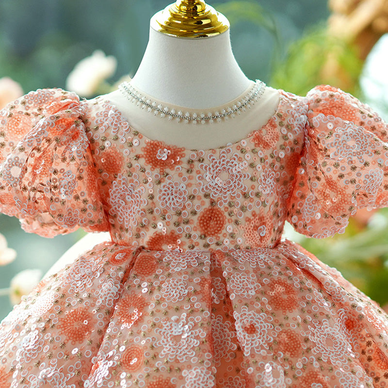 Sparkly Flower Girl Dress for Toddlers - Elegant Sequined Pageant Dress, First Communion Gown & Princess Party Outfit - Perfect for Weddings, Baptisms & Special Occasions