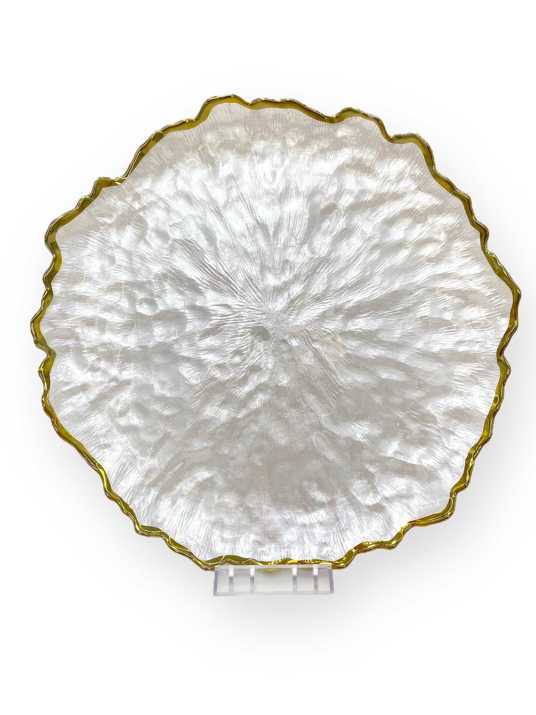 13-Piece Pearl White & Gold Dinner Plate Set - Elegant Tableware for Weddings, Parties, and Fine Dining