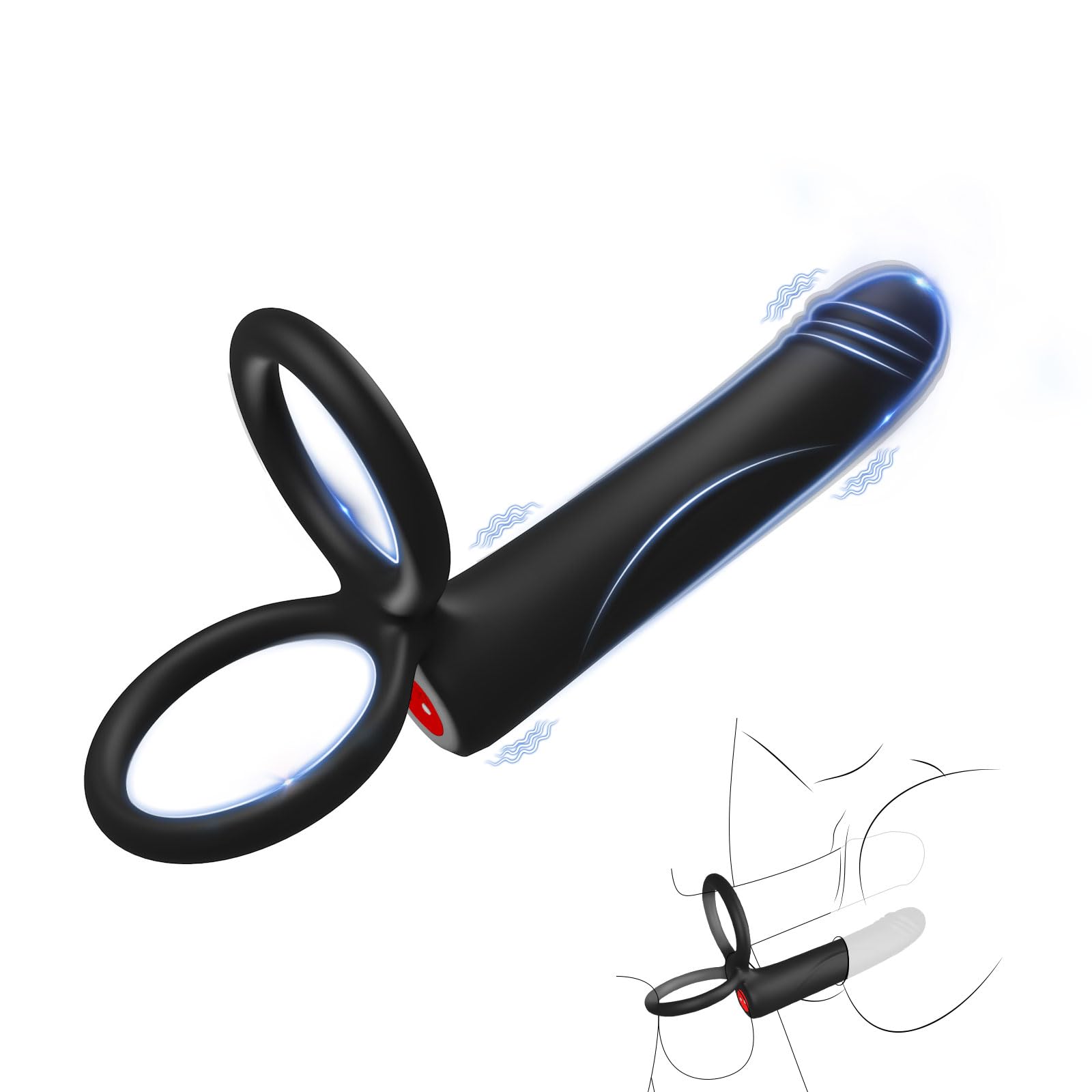 Premium Anal Dildo Vibrator for Men & Couples - 10 Vibration Modes Strap-On Butt Plug with Cock Ring | Double Penetration Adult Toy for Solo Play & Partnered Fun | Enhance Intimacy & Spice Up Bedroom Adventures